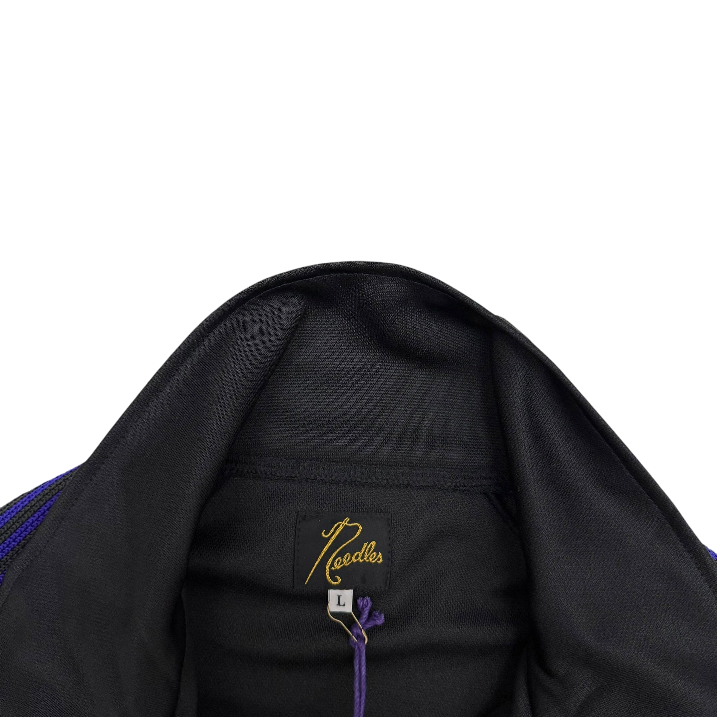 Needles Poly Smooth Track Jacket Black / Purple (Size L)