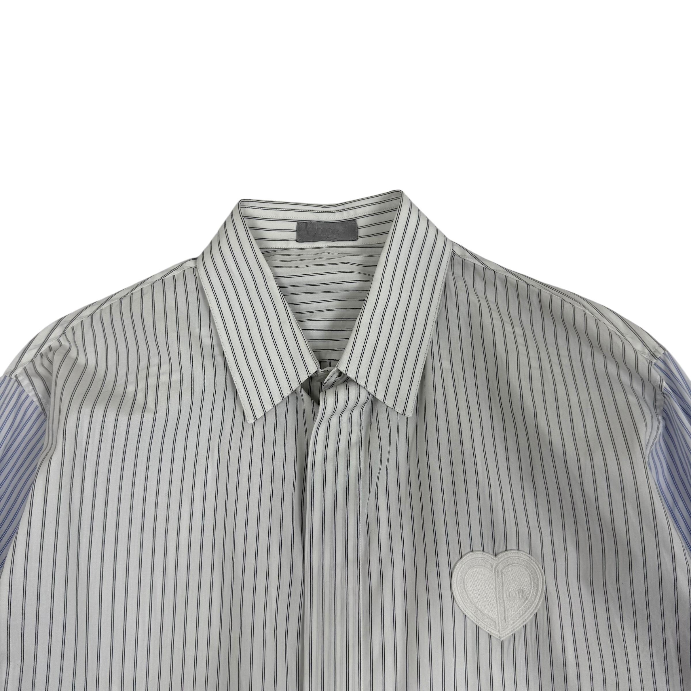 Dior Heart-Shaped Collage Striped LS Shirt (Fits L-XL)