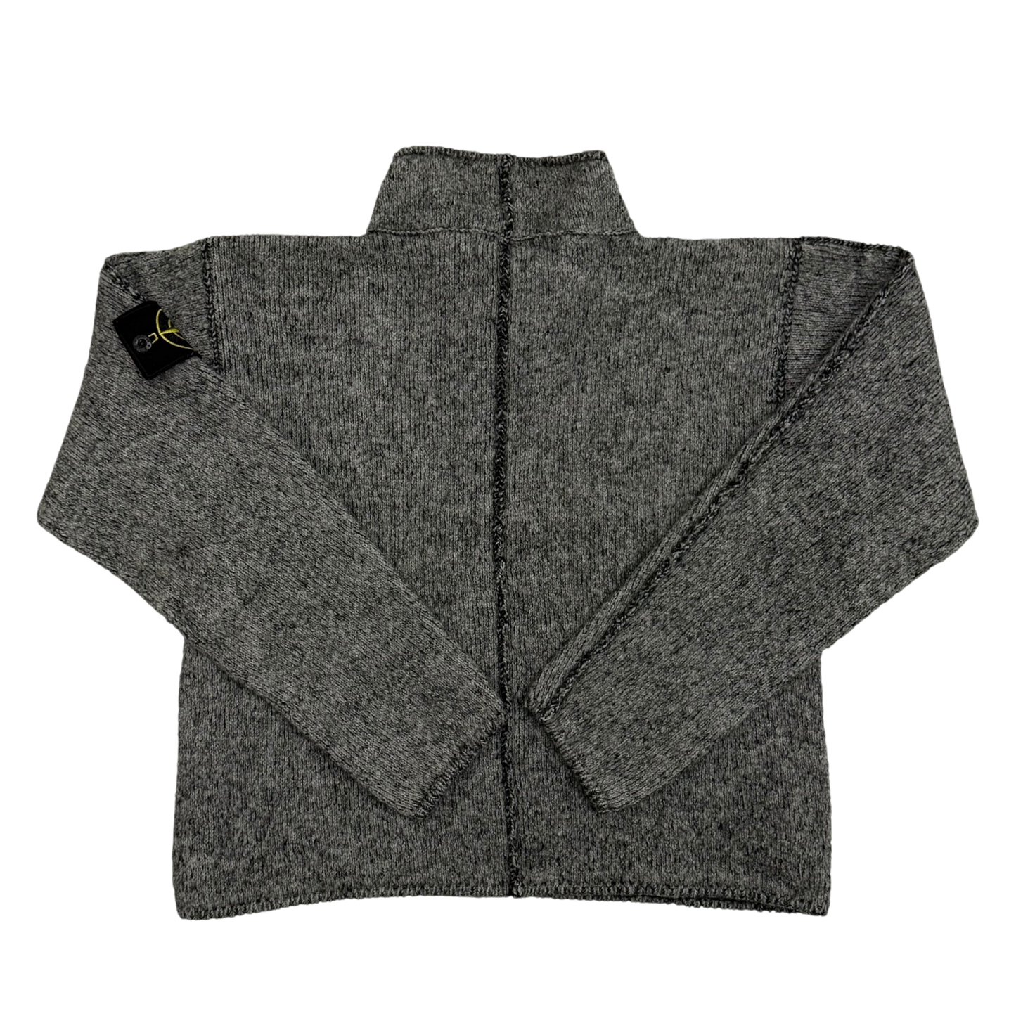 Stone Island AW 2000 Cropped Pure Wool Knit Sweatshirt Grey (fits M-XL womens)