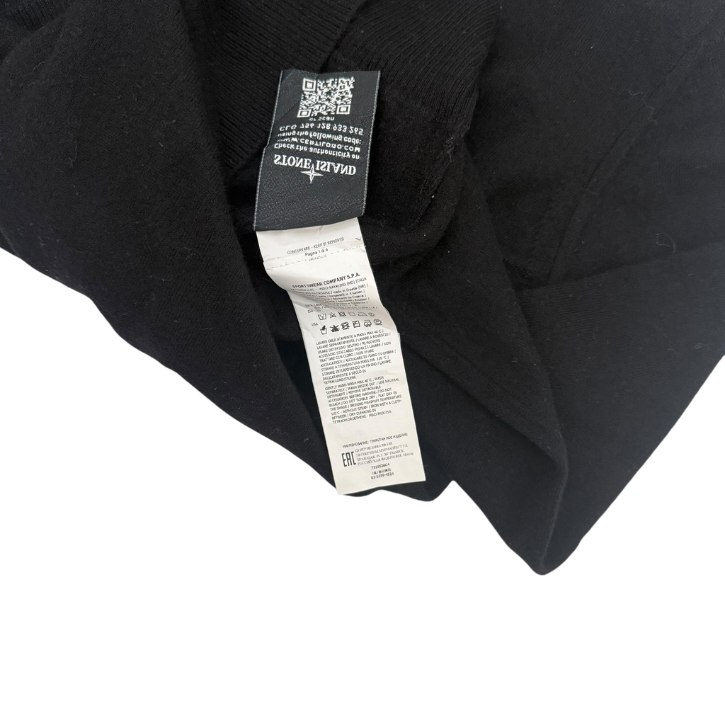 Stone Island Pure Wool Black Knit Sweatshirt (Fits XS-S)