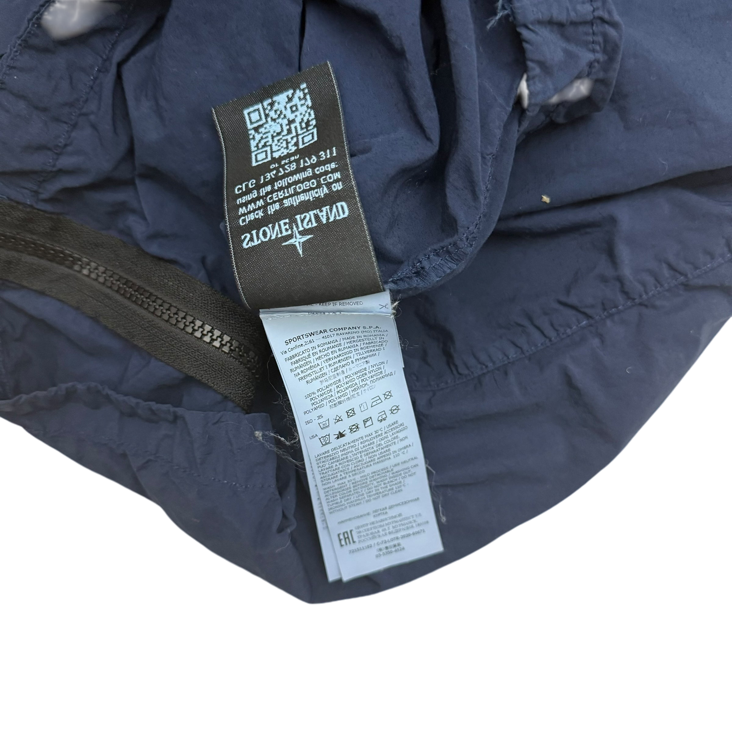 Stone Island Garment-Dyed Crinkle Reps Nylon Overshirt Navy (Fits L-XL)