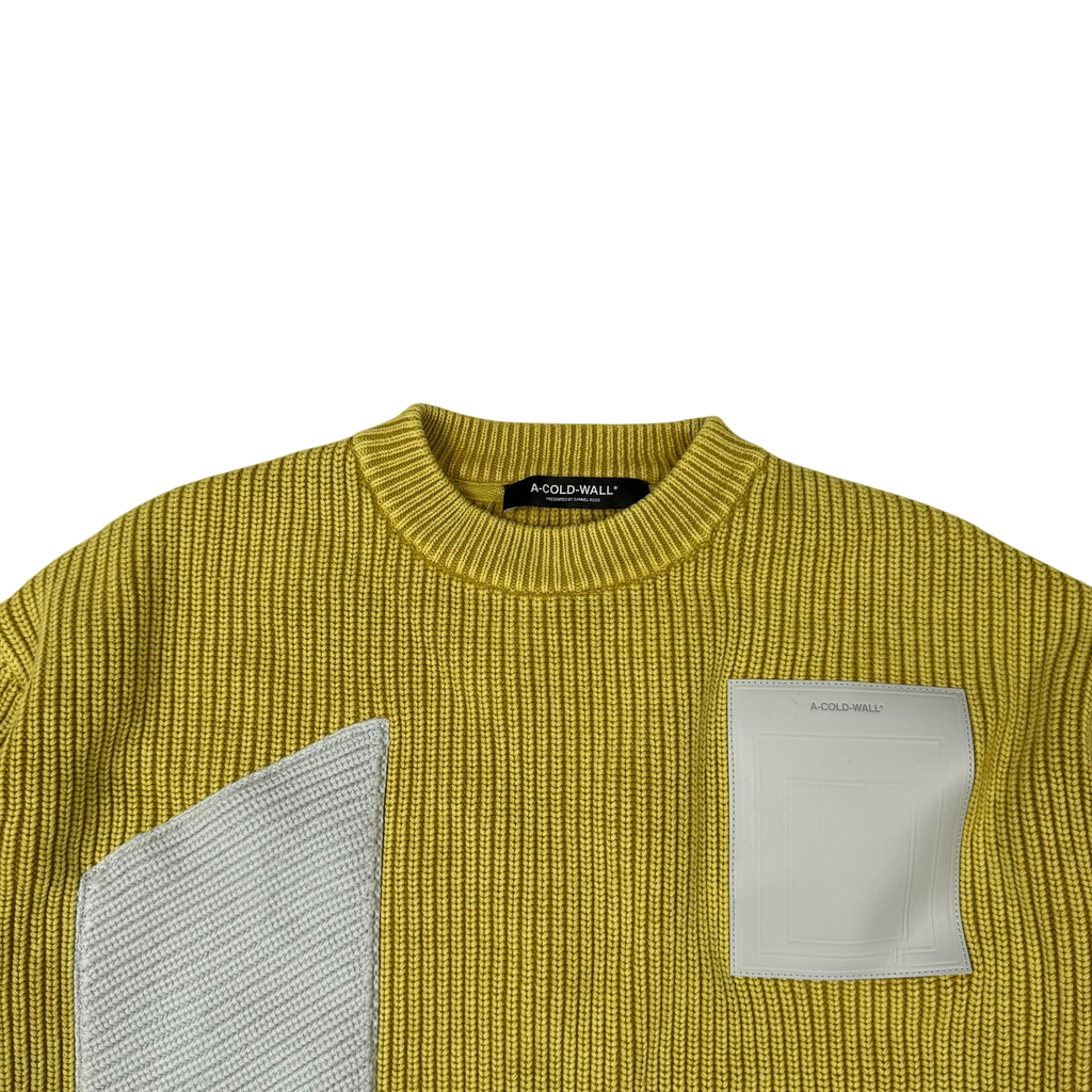 A-Cold-Wall* FW21 Runway Frame Knit Sweatshirt Sulphur Yellow (Size S)