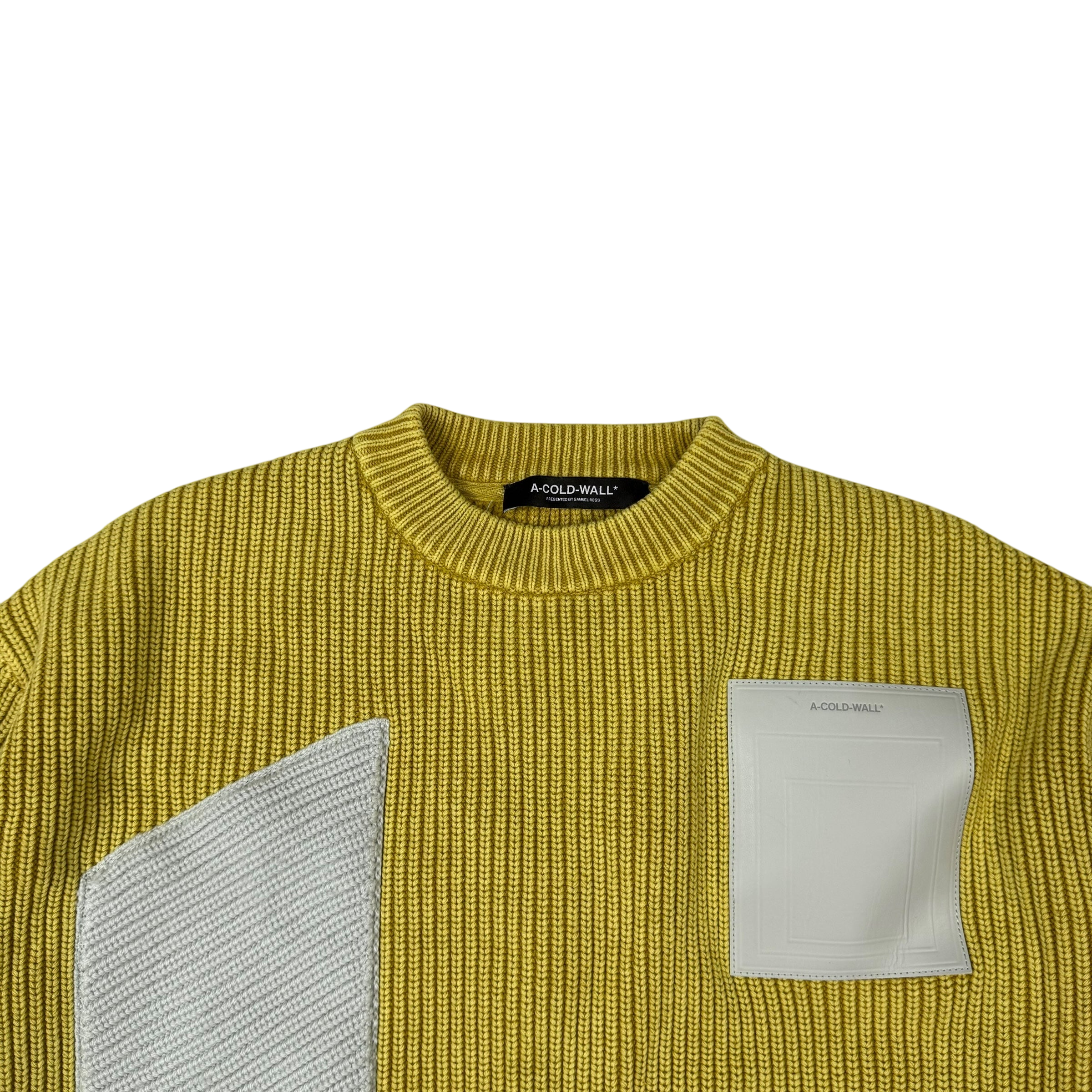 A-Cold-Wall* FW21 Runway Frame Knit Sweatshirt Sulphur Yellow (Size S)