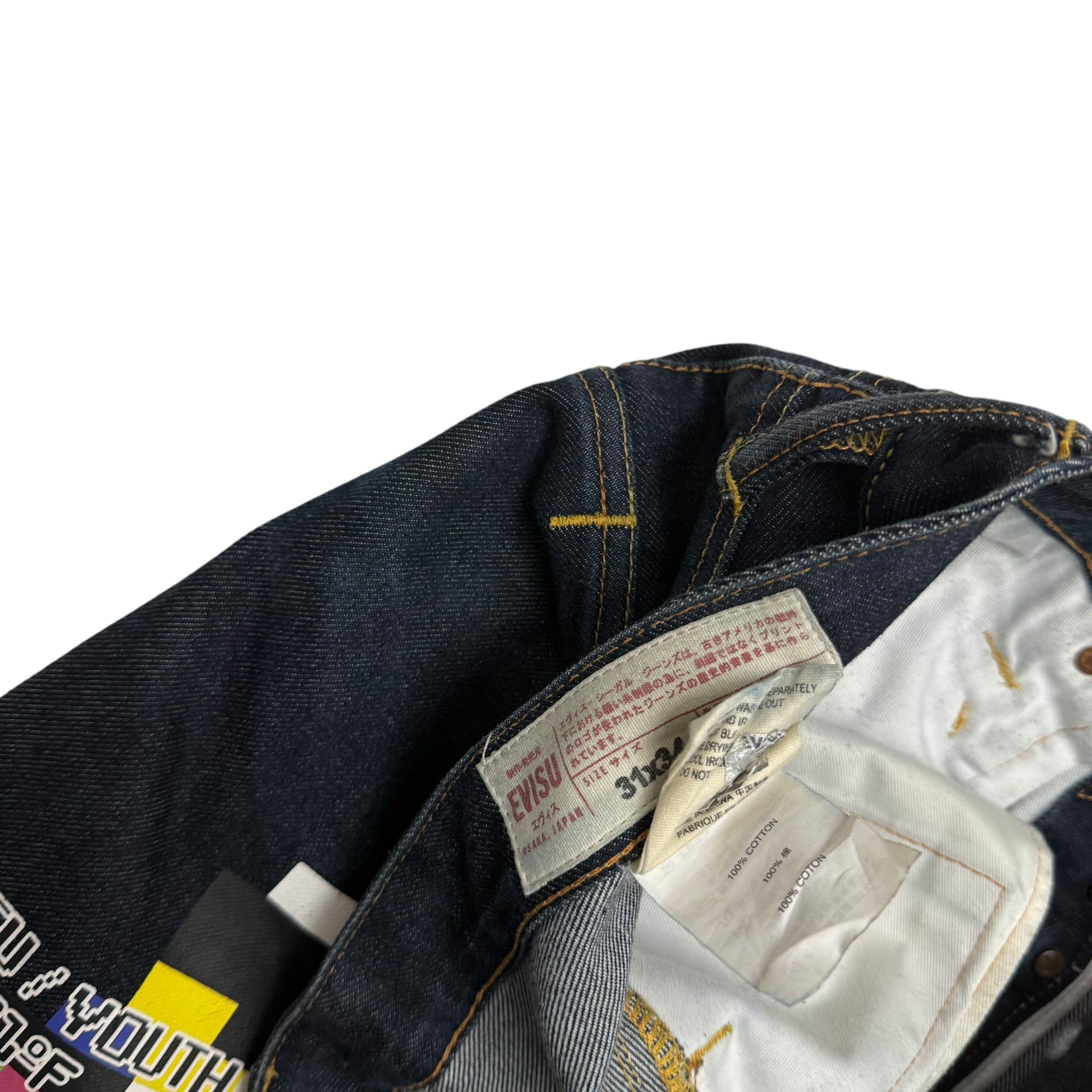 Evisu Pixel Diacock Logo Jeans (Size 31”)