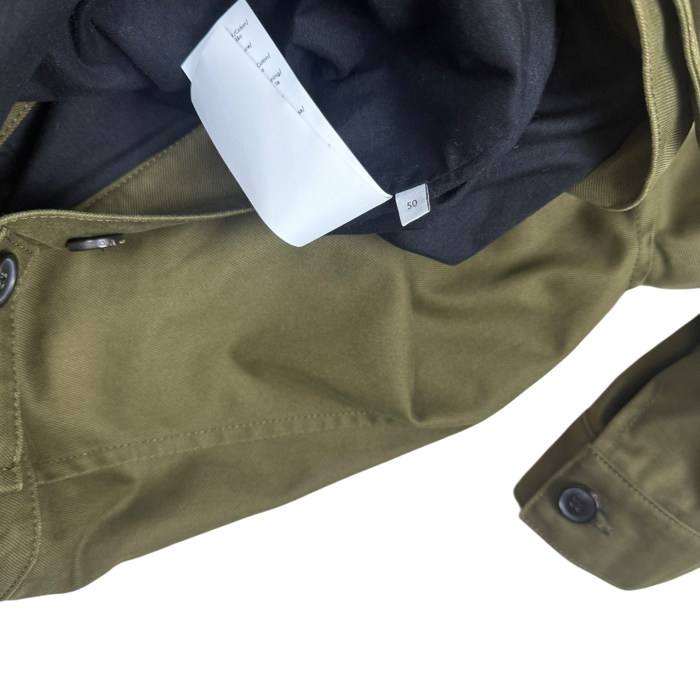 Loewe Leather Logo Lined Workwear Jacket Green (Size 50)