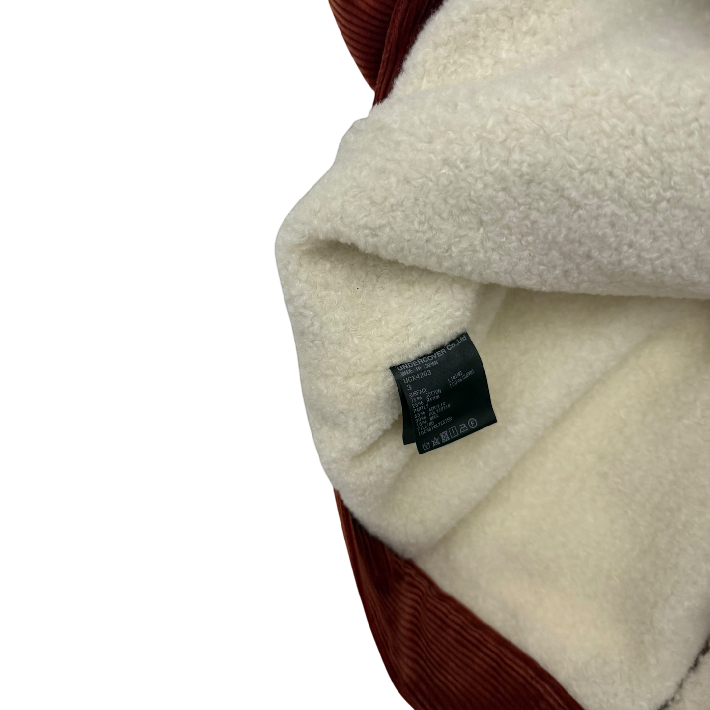 Undercover AW19 (Runway) Burnt Orange Satin Sherpa Corduroy Jacket (Fits M–L)