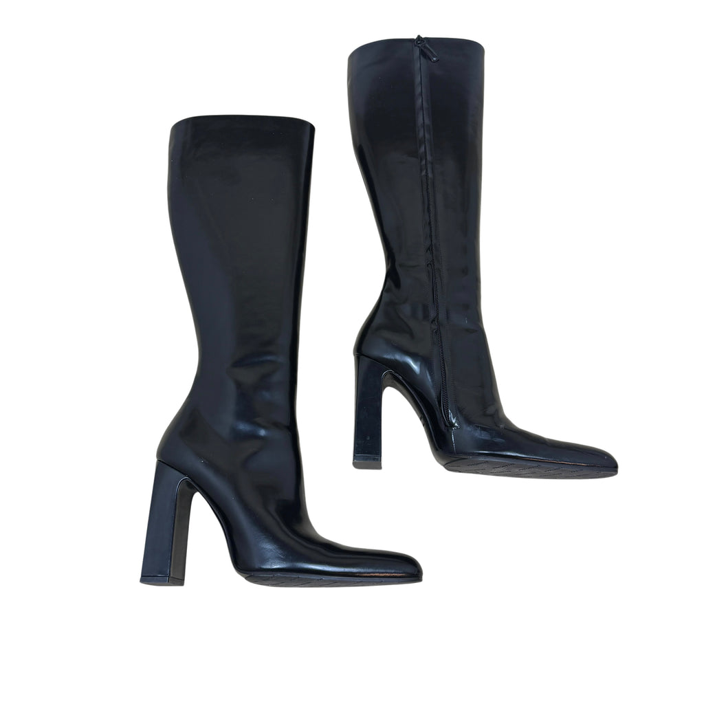 Balenciaga Patent Leather Knee-High Boots Black (Size EU39.5)