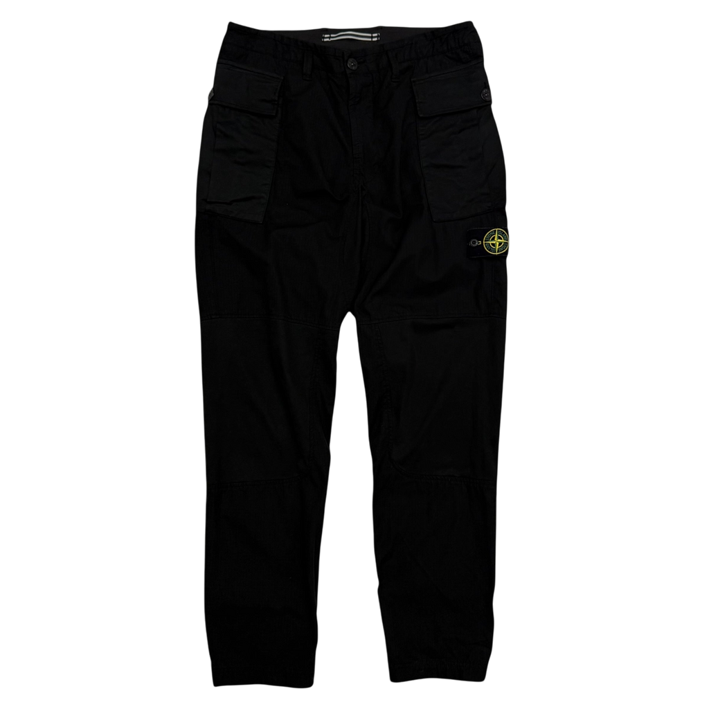 Stone Island Type RE-T Heavy Cotton-Ripstop Cargo Pants Black (Size 32”)