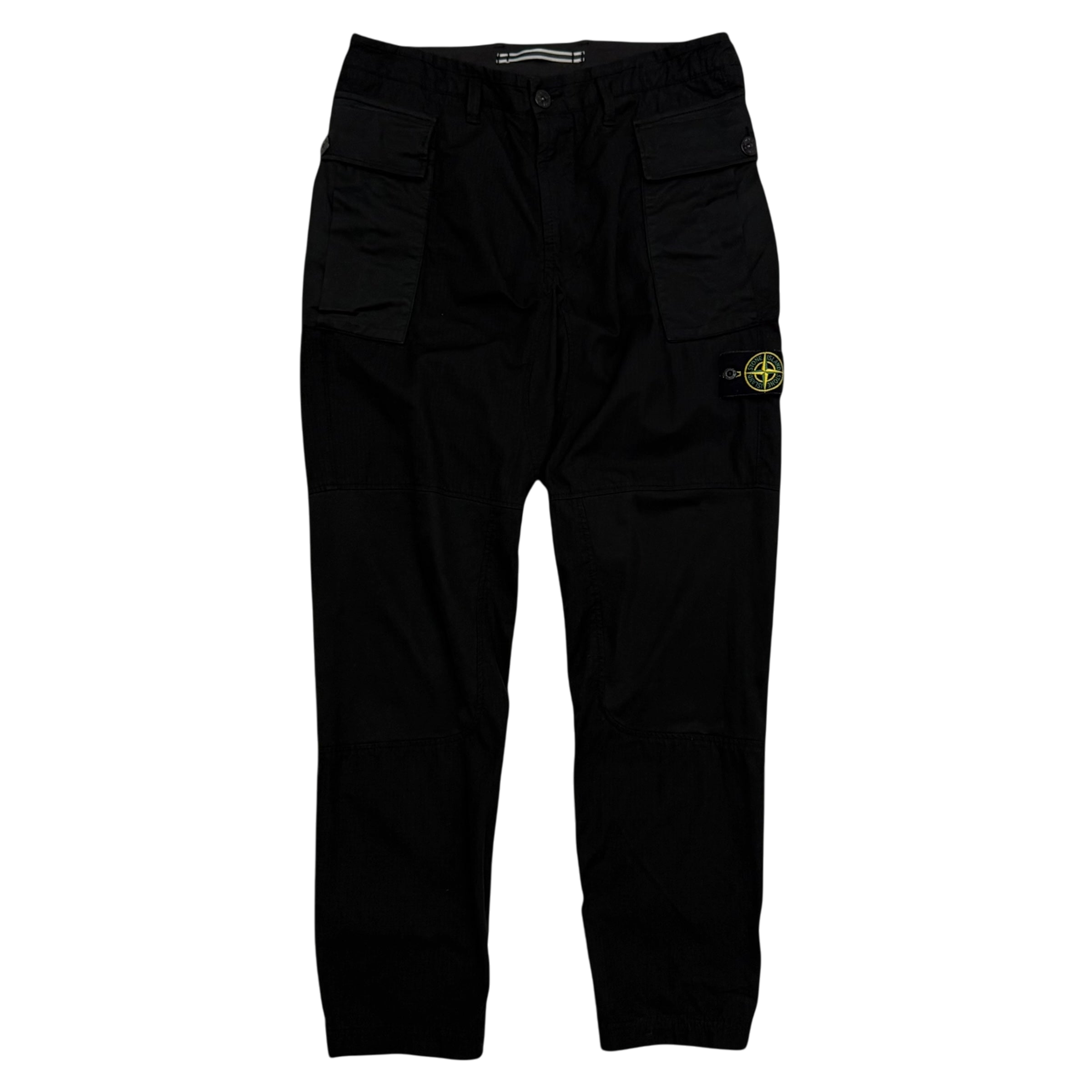Stone Island Type RE-T Heavy Cotton-Ripstop Cargo Pants Black (Size 32”)