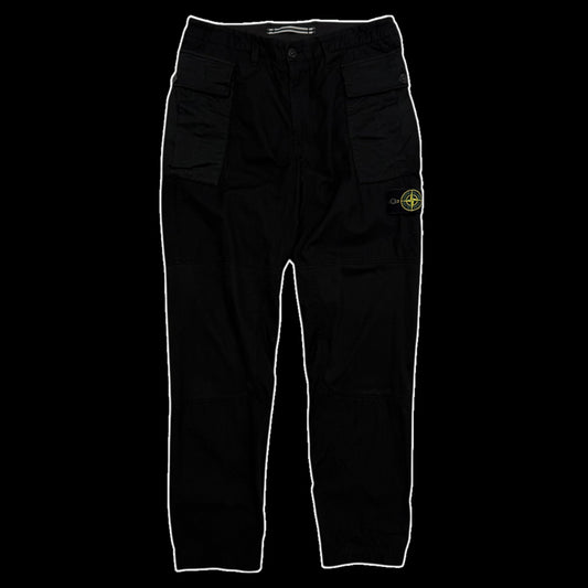 Stone Island Type RE-T Heavy Cotton-Ripstop Cargo Pants Black (Size 32”)