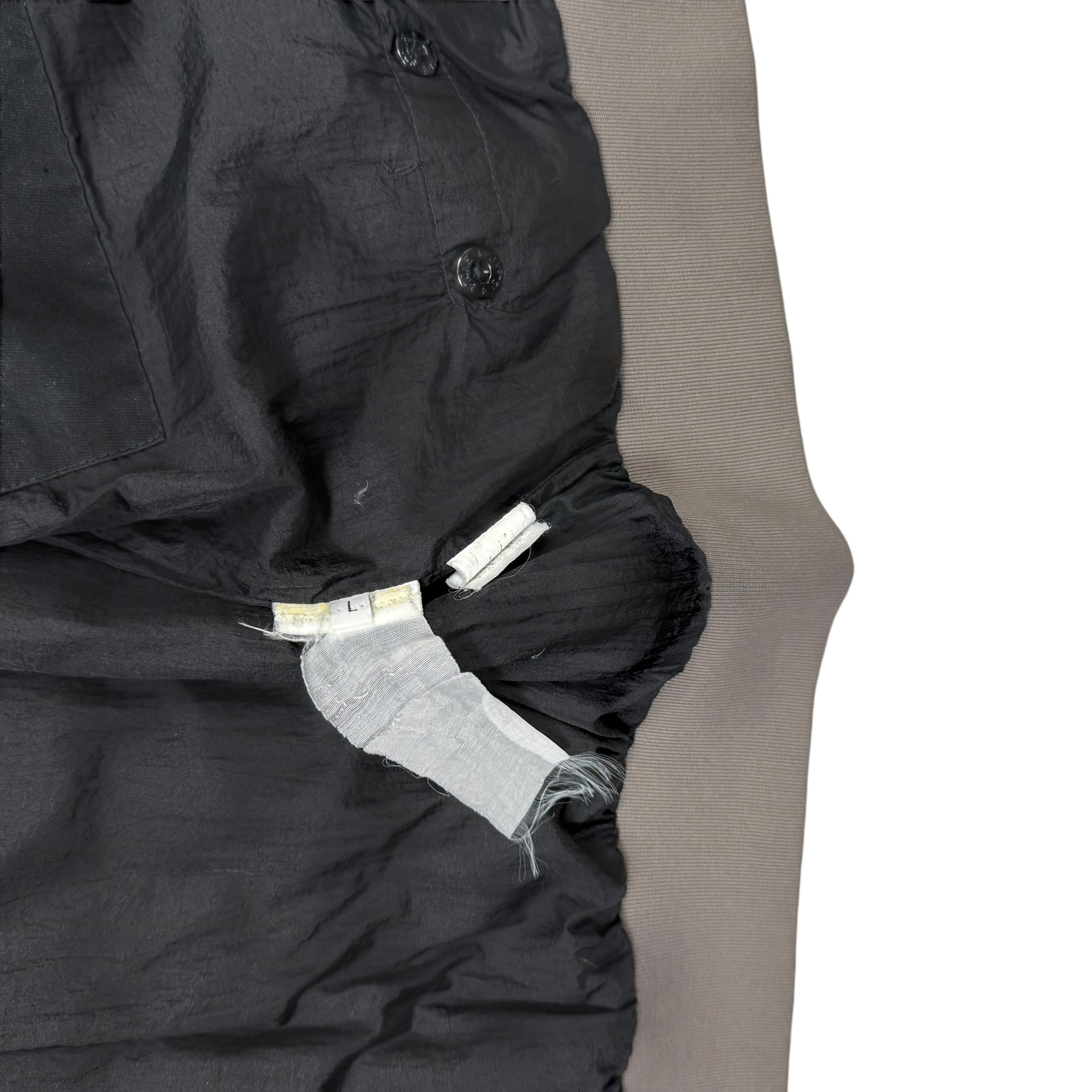 Stone Island AW 2011 Opaque Nylon Tela Down Jacket Grey/Khaki (Size L)