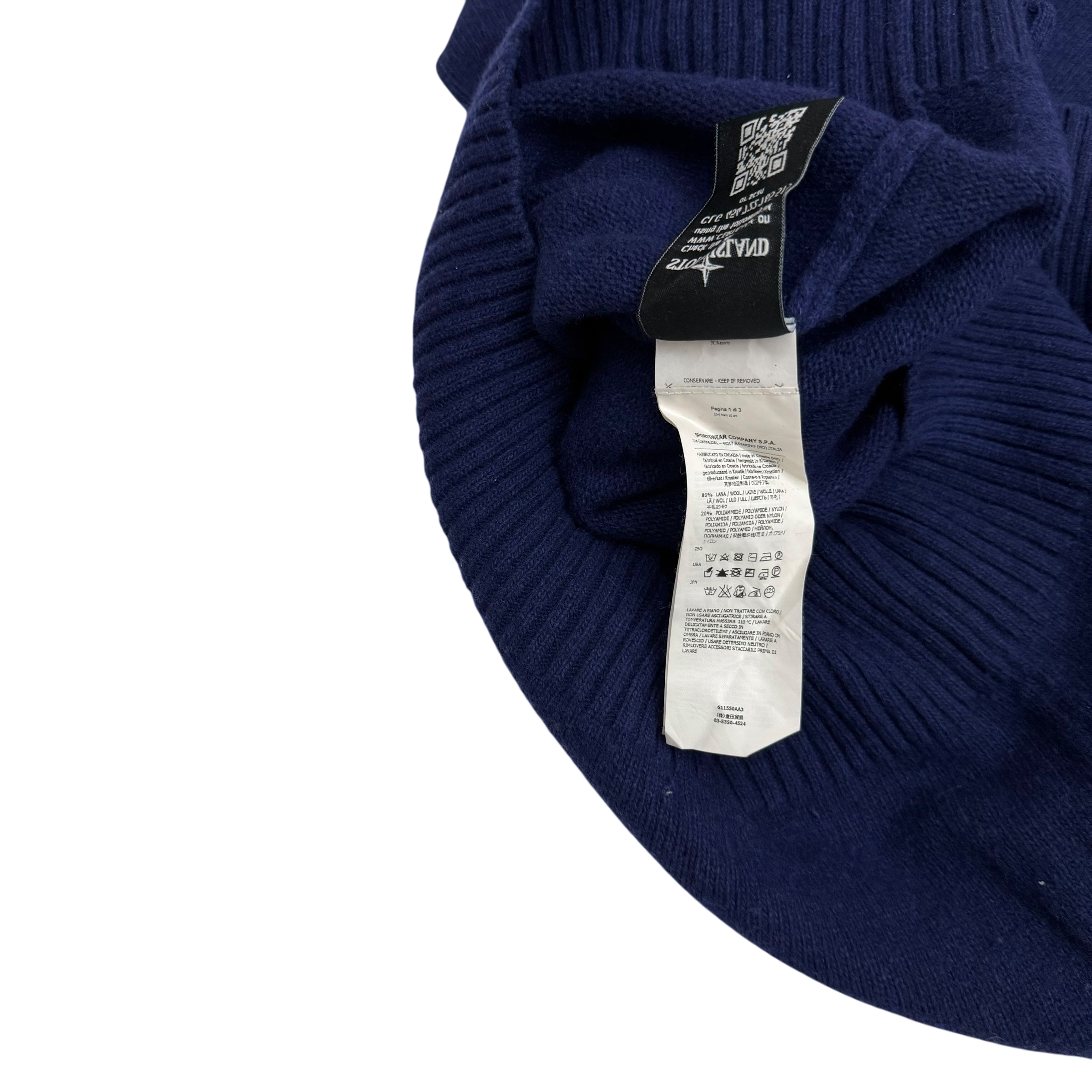 Stone Island AW16 Wool Blend Knit Sweatshirt Navy (Size XXL)