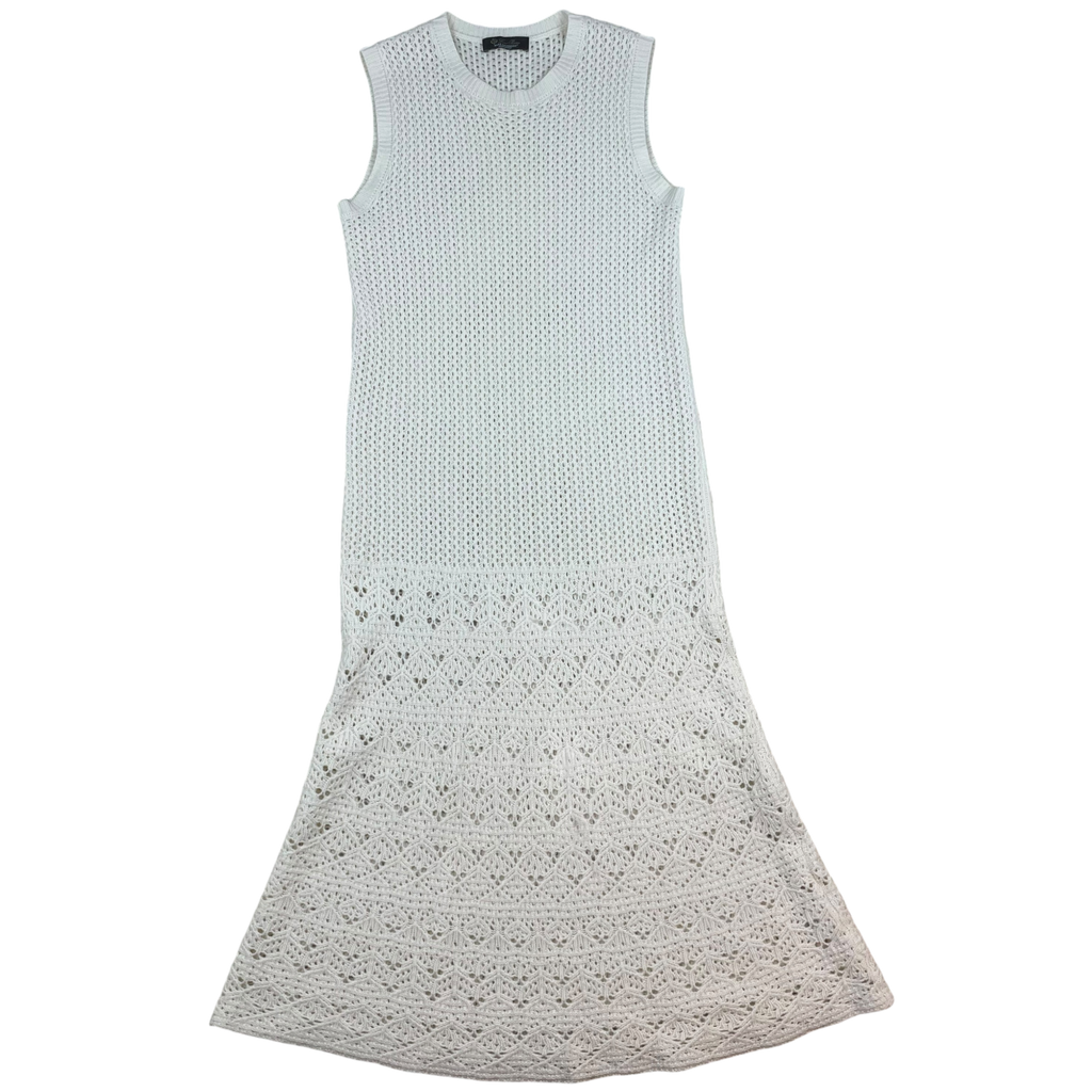 Loro Piana Pointelle-Knit Cashmere Dress Cream (Fits S-M Womens)
