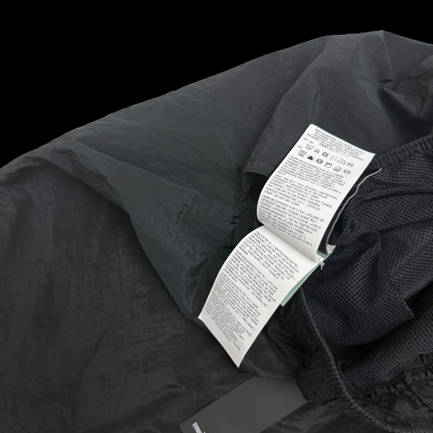 Stone Island Logo Patch Nylon Metal Shorts Black (Size XL)