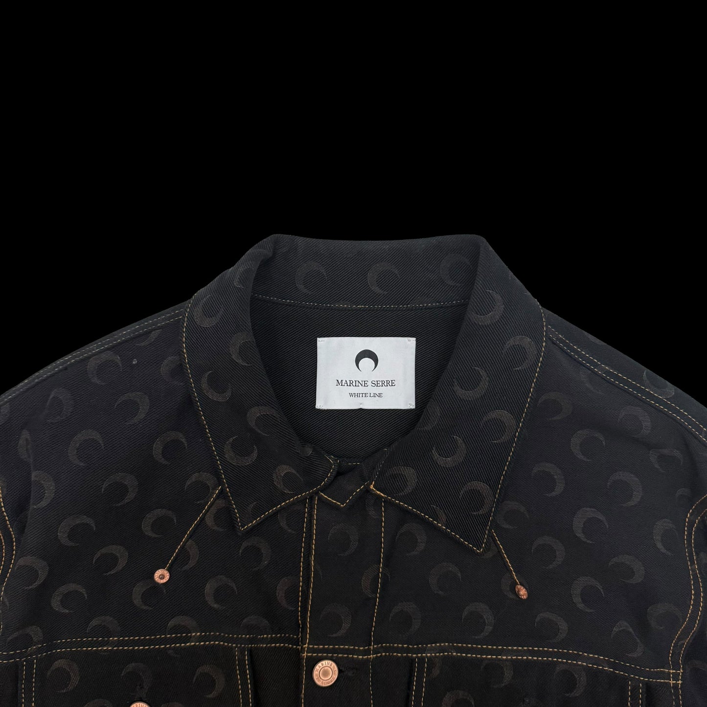 Marine Serre FW22 Crescent Moon Denim Jacket Black (Fits L)