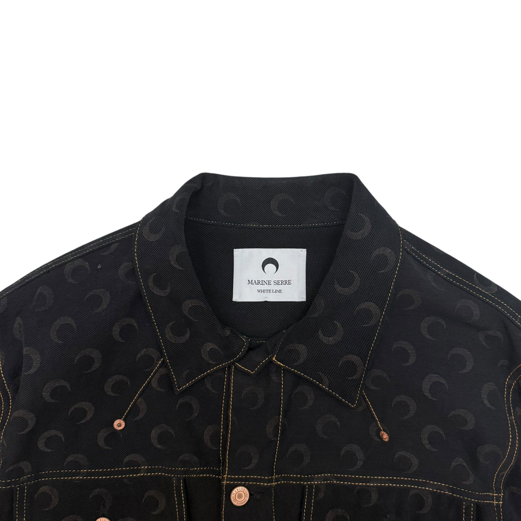 Marine Serre FW22 Crescent Moon Denim Jacket Black (Fits L)