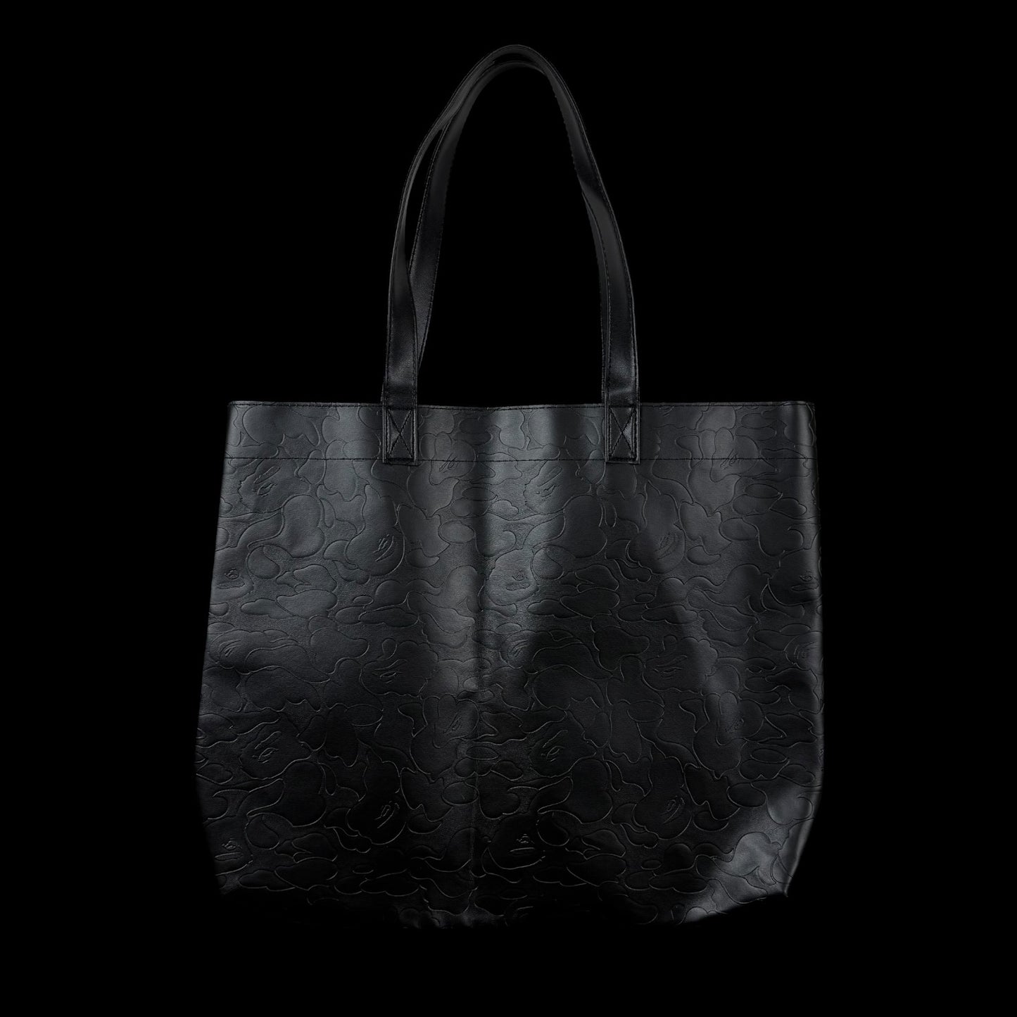 BAPE (A Bathing Ape) Solid Camo Faux Leather Tote Bag Black