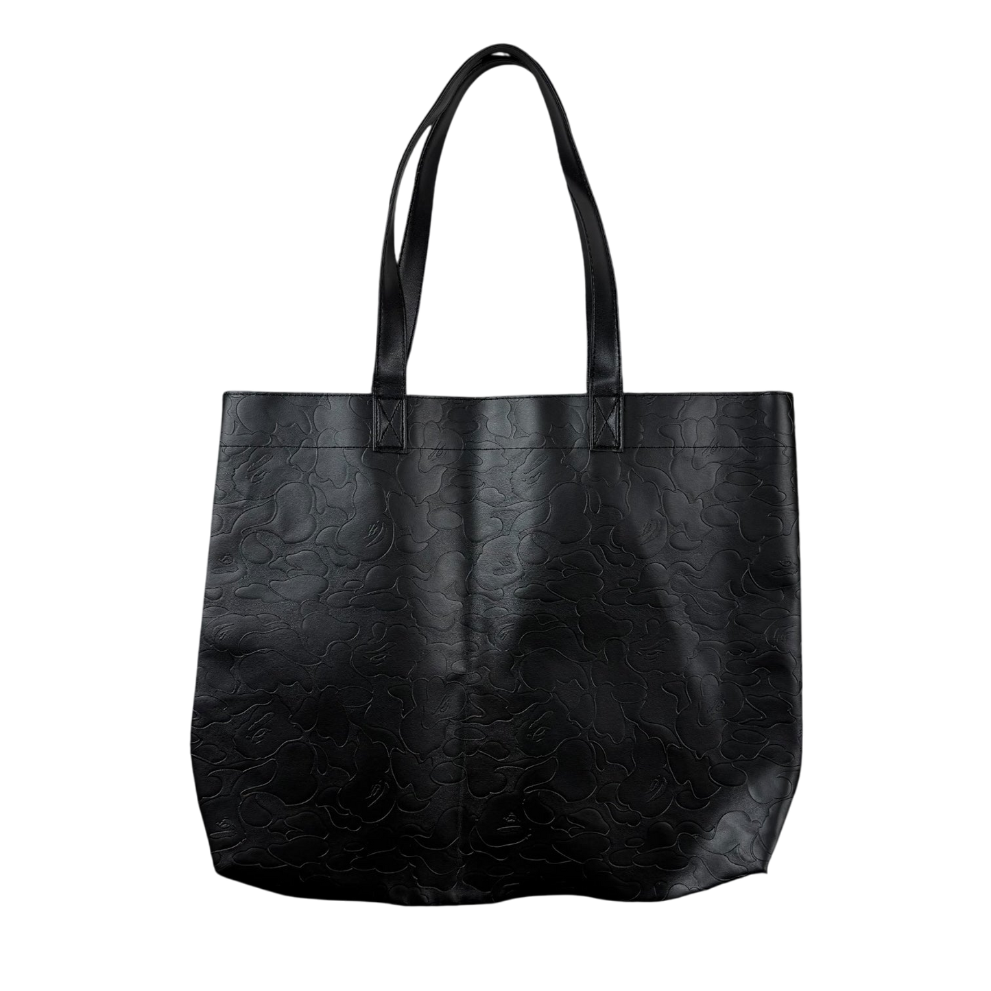 BAPE (A Bathing Ape) Solid Camo Faux Leather Tote Bag Black