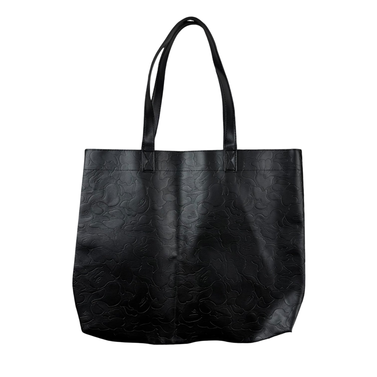 BAPE (A Bathing Ape) Solid Camo Faux Leather Tote Bag Black
