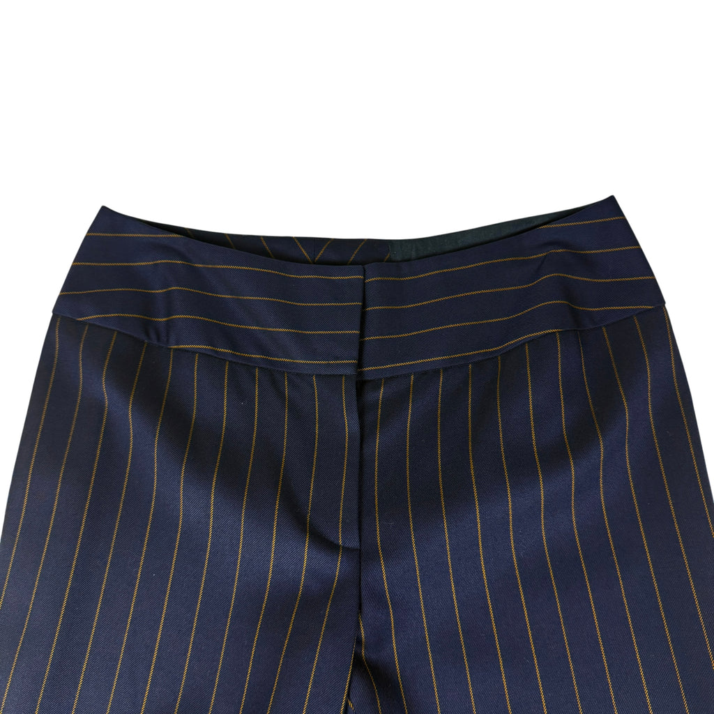 Dolce & Gabbana F/W2000 Wool Pleated Pinstripe Pants Navy (Size 38)