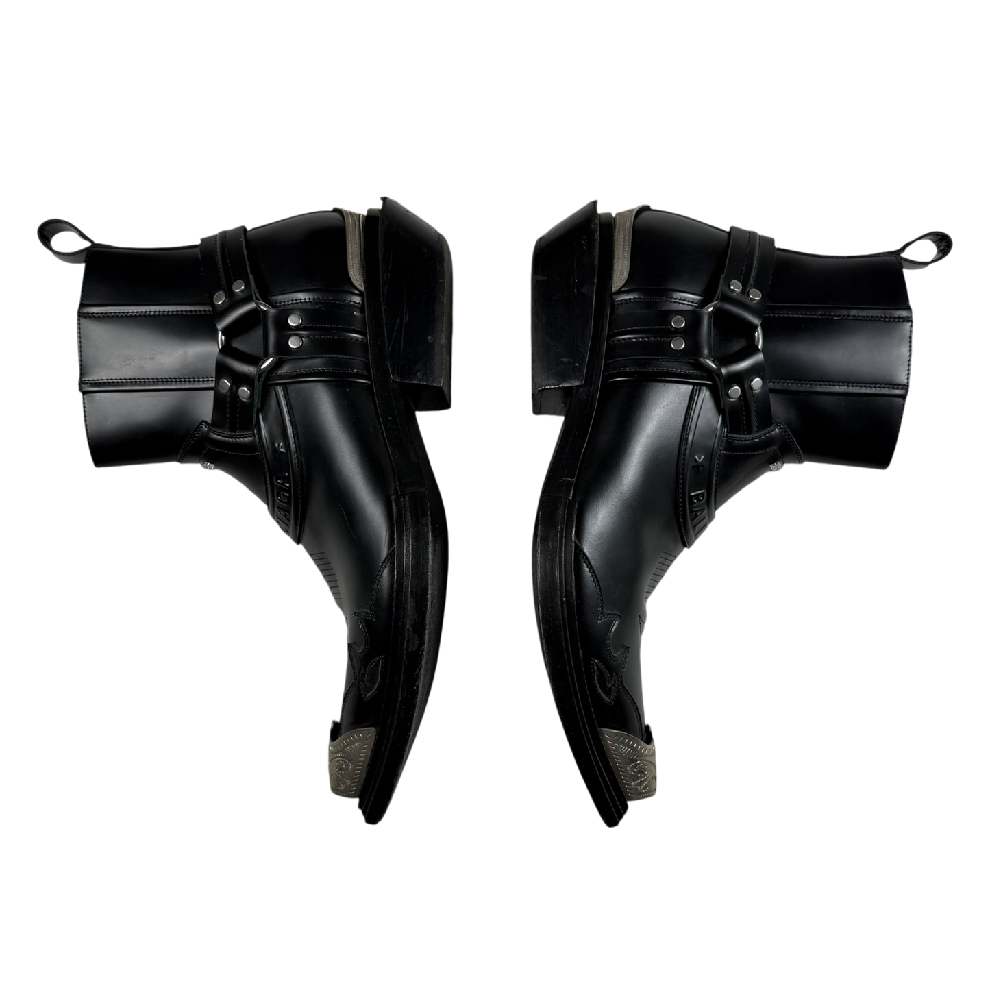 Balenciaga SS19 Santiag Harness Leather Boots Black (fits US11)