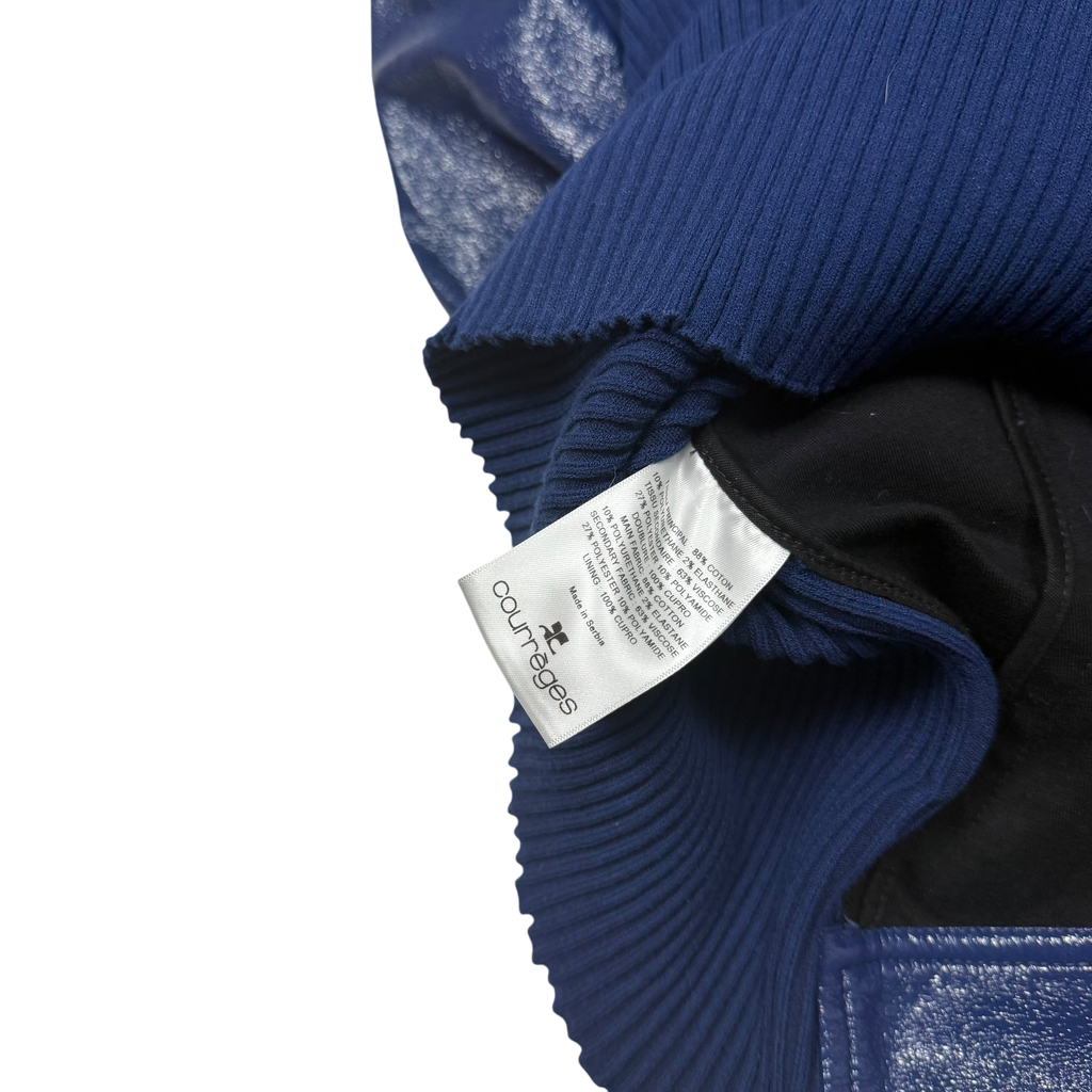Courrèges FW22 Funnel-Neck Vinyl Jacket Blue (Fits M-L)