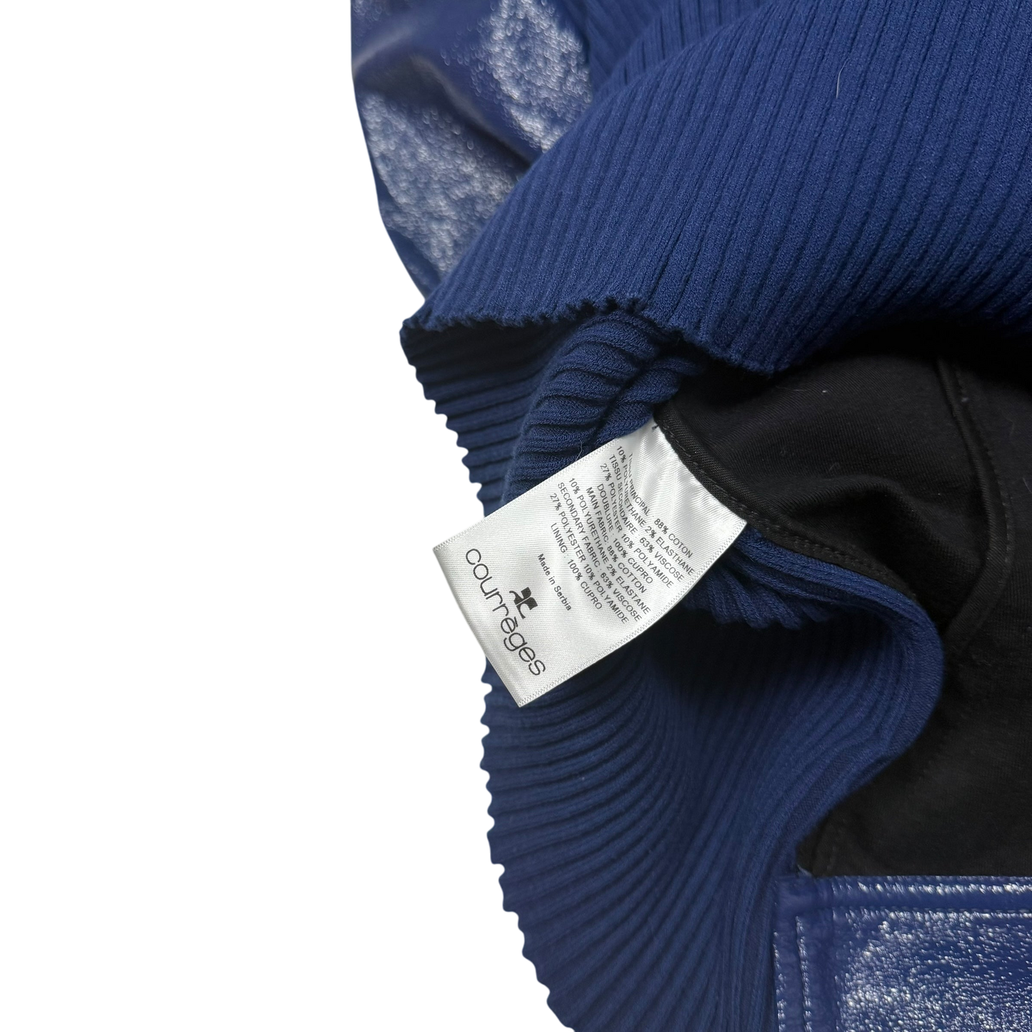 Courrèges FW22 Funnel-Neck Vinyl Jacket Blue (Fits M-L)