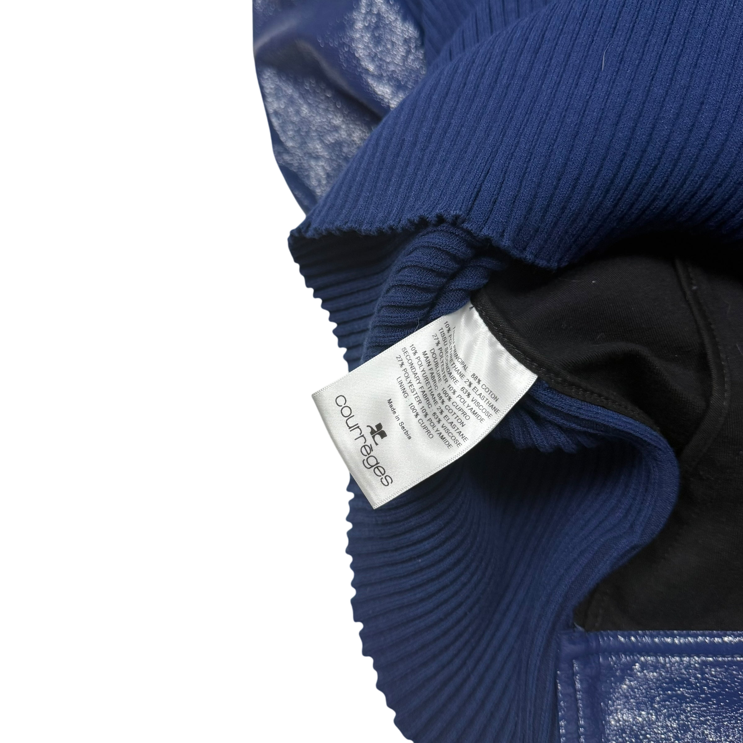 Courrèges FW22 Funnel-Neck Vinyl Jacket Blue (Fits M-L)