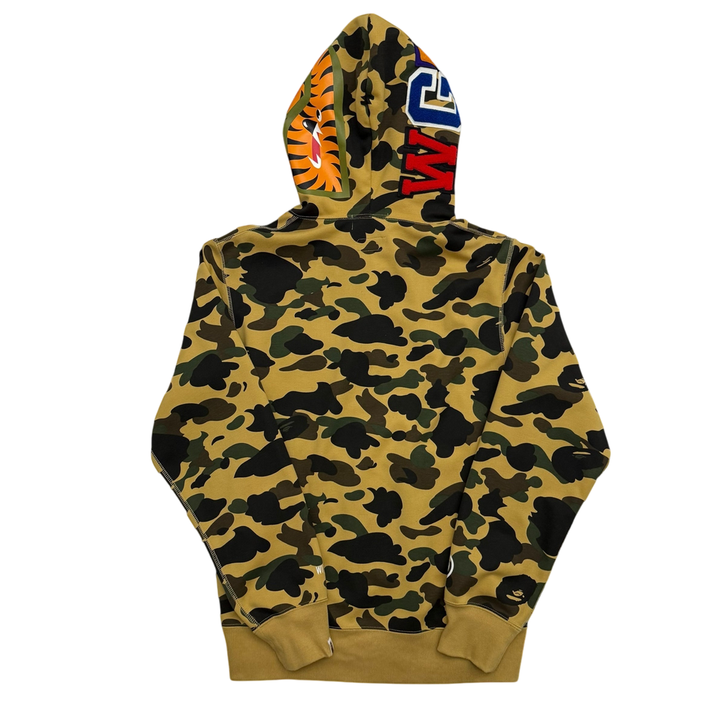 BAPE (A Bathing Ape) 1st Camo Gore Windstopper Camo Shark Zip-Up Hoodie Yellow (Fits L-XL)