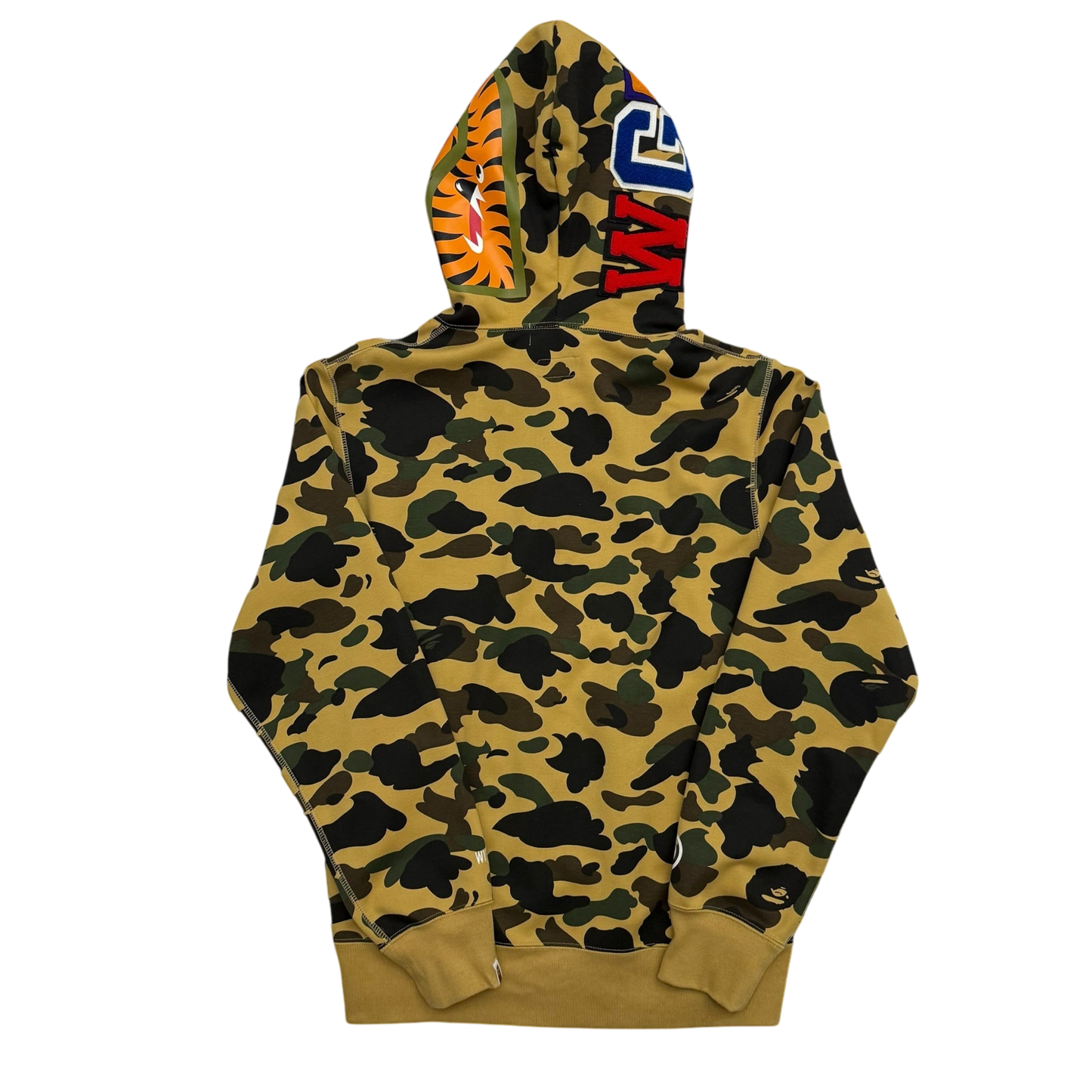 BAPE (A Bathing Ape) 1st Camo Gore Windstopper Camo Shark Zip-Up Hoodie Yellow (Fits L-XL)