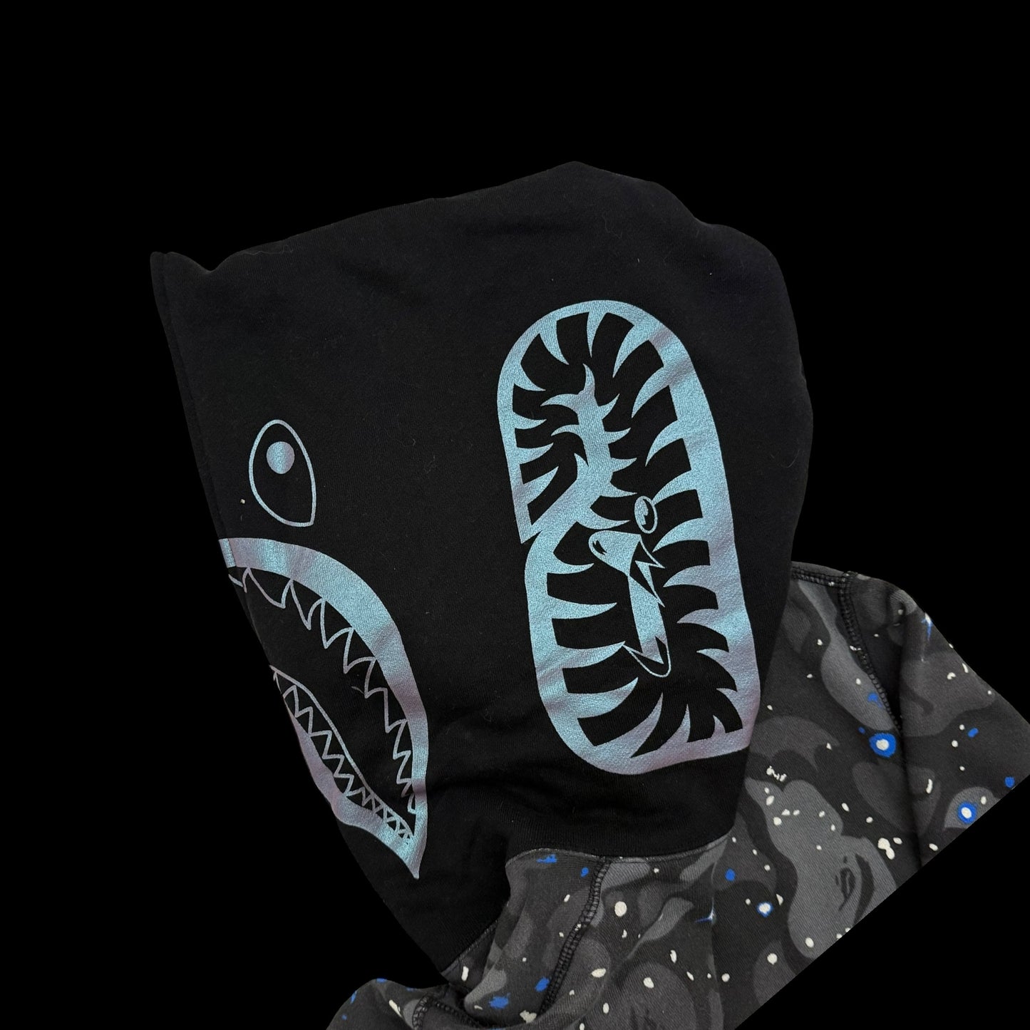 BAPE (A Bathing Ape) Space Camo Shark Hoodie Black/Grey (Fits XL)