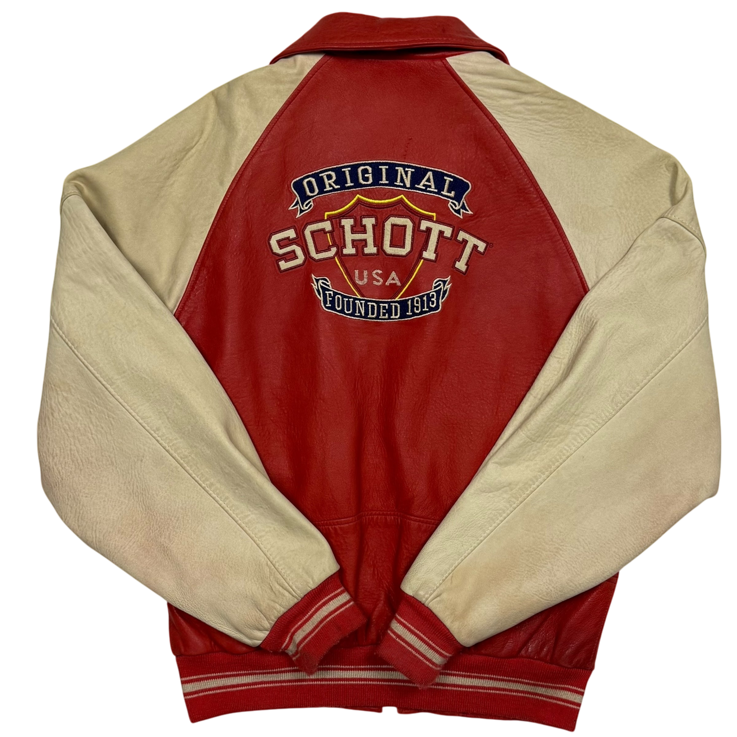 Vintage Schott NYC Leather Jacket (Made in USA) (Size M)