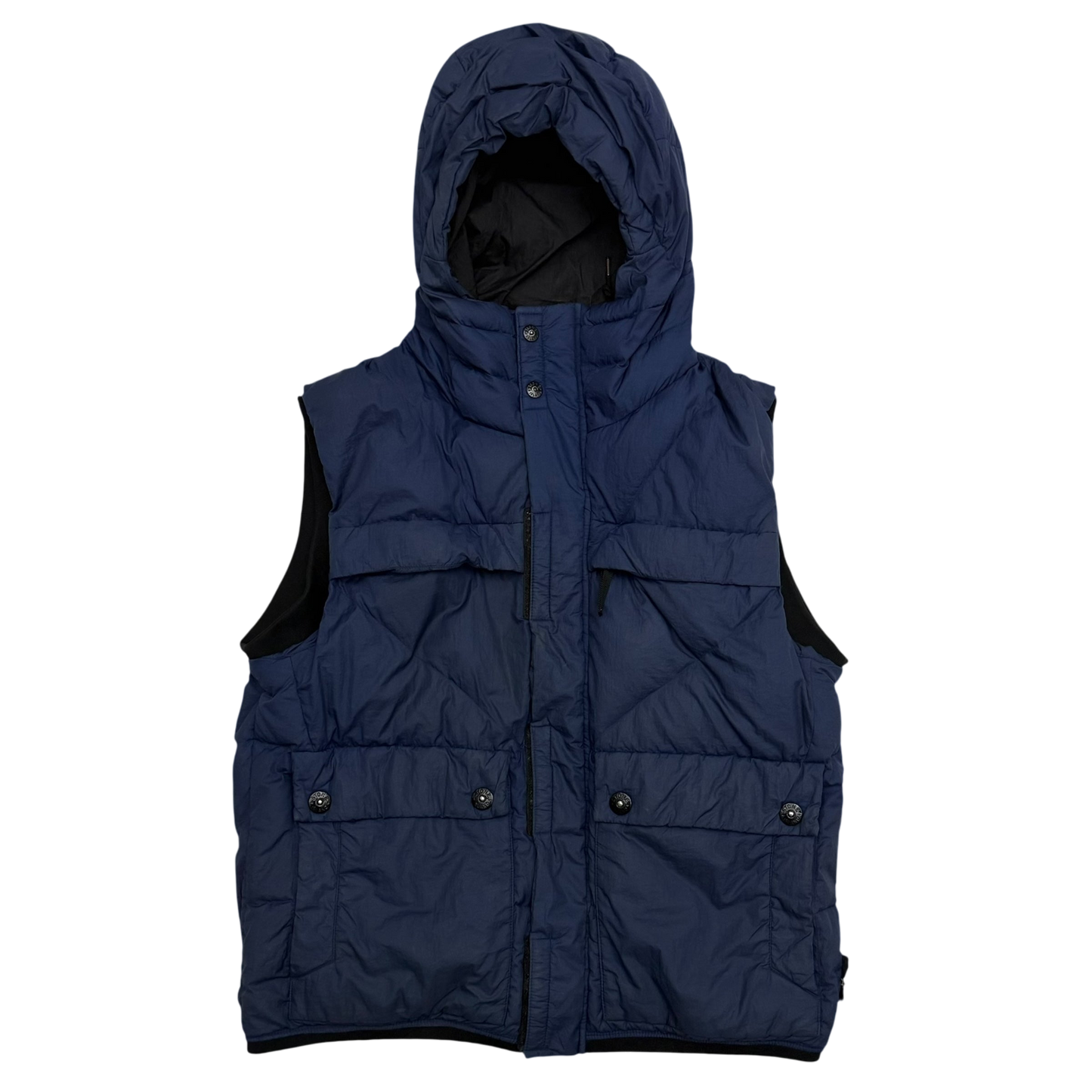 Stone Island AW11 Opaque Nylon Tela Down Puffer Gilet Navy (Fits L)