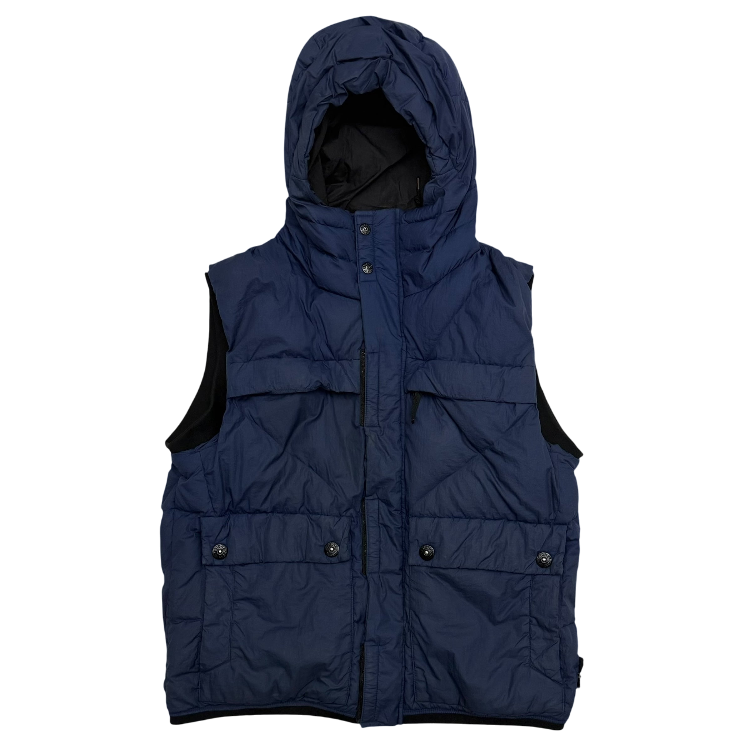 Stone Island AW11 Opaque Nylon Tela Down Puffer Gilet Navy (Fits L)