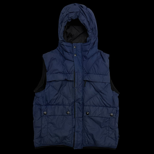 Stone Island AW11 Opaque Nylon Tela Down Puffer Gilet Navy (Fits L)