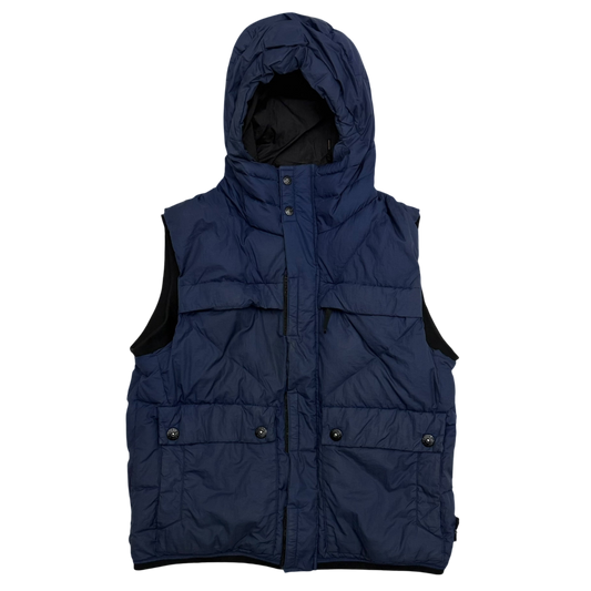 Stone Island AW11 Opaque Nylon Tela Down Puffer Gilet Navy (Fits L)