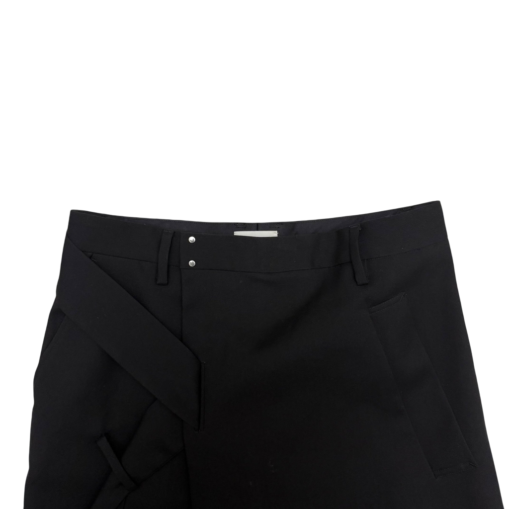 Sise Fold-Over Apron Wool Pants Black (Size 33”)