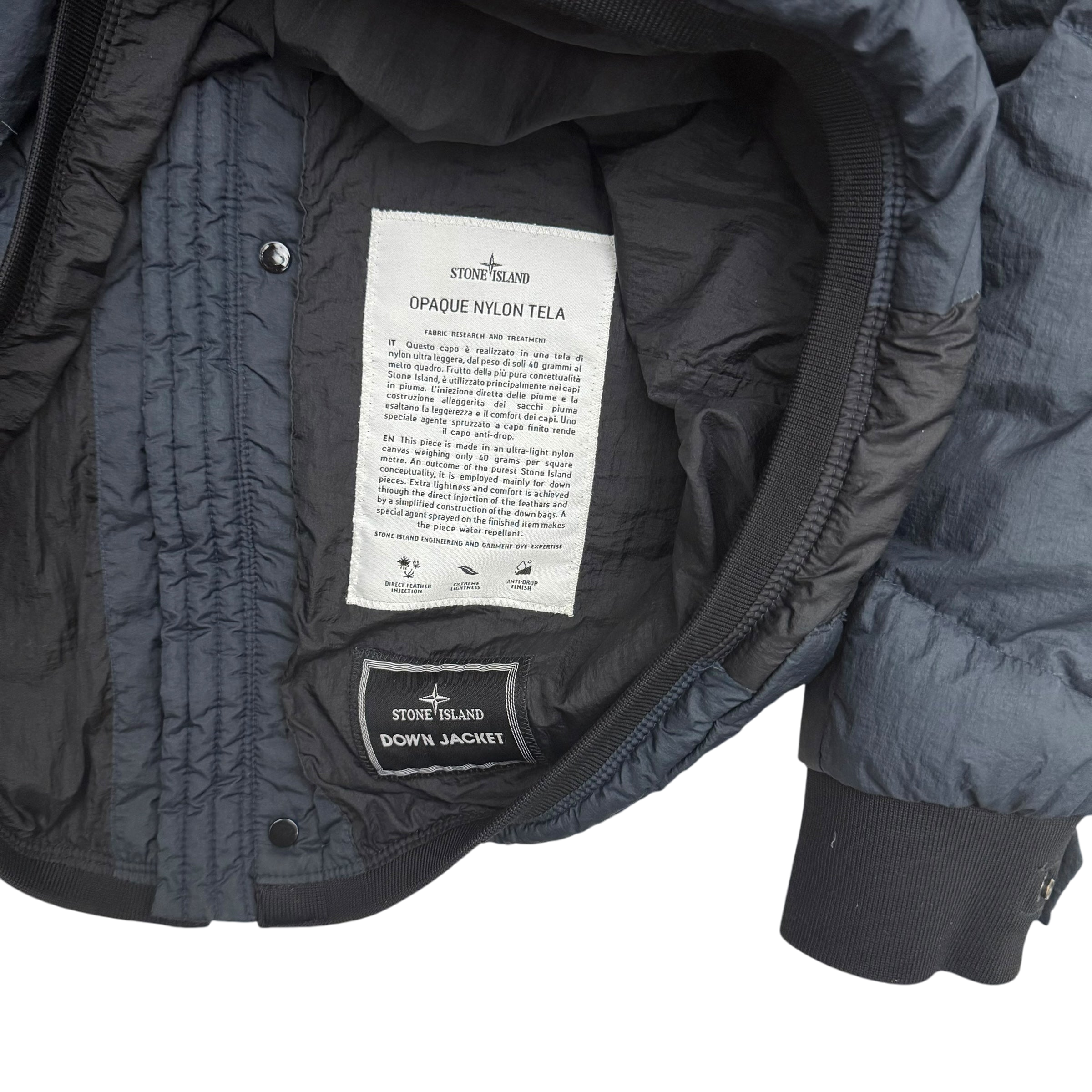 Stone Island AW11 Opaque Nylon Tela Down Puffer Jacket Navy (Fits L-XL)