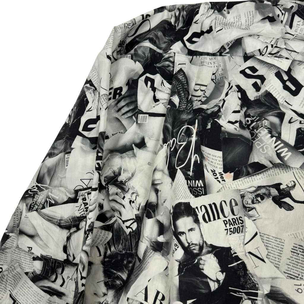 Balenciaga Magazine Print LS Shirt Black/White (fits L-XL)