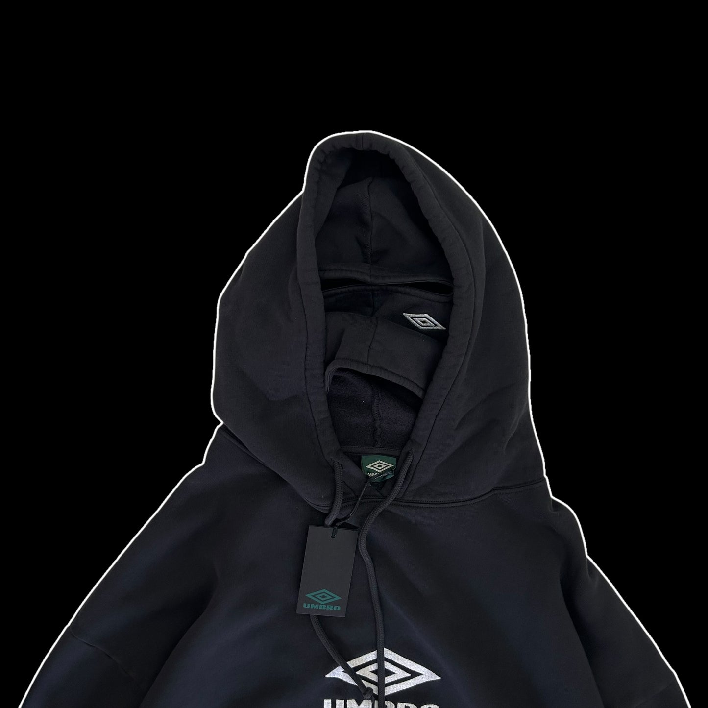 Umbro Slam Jam Classic Logo Masked Hoodie Black (Fits L-XL)