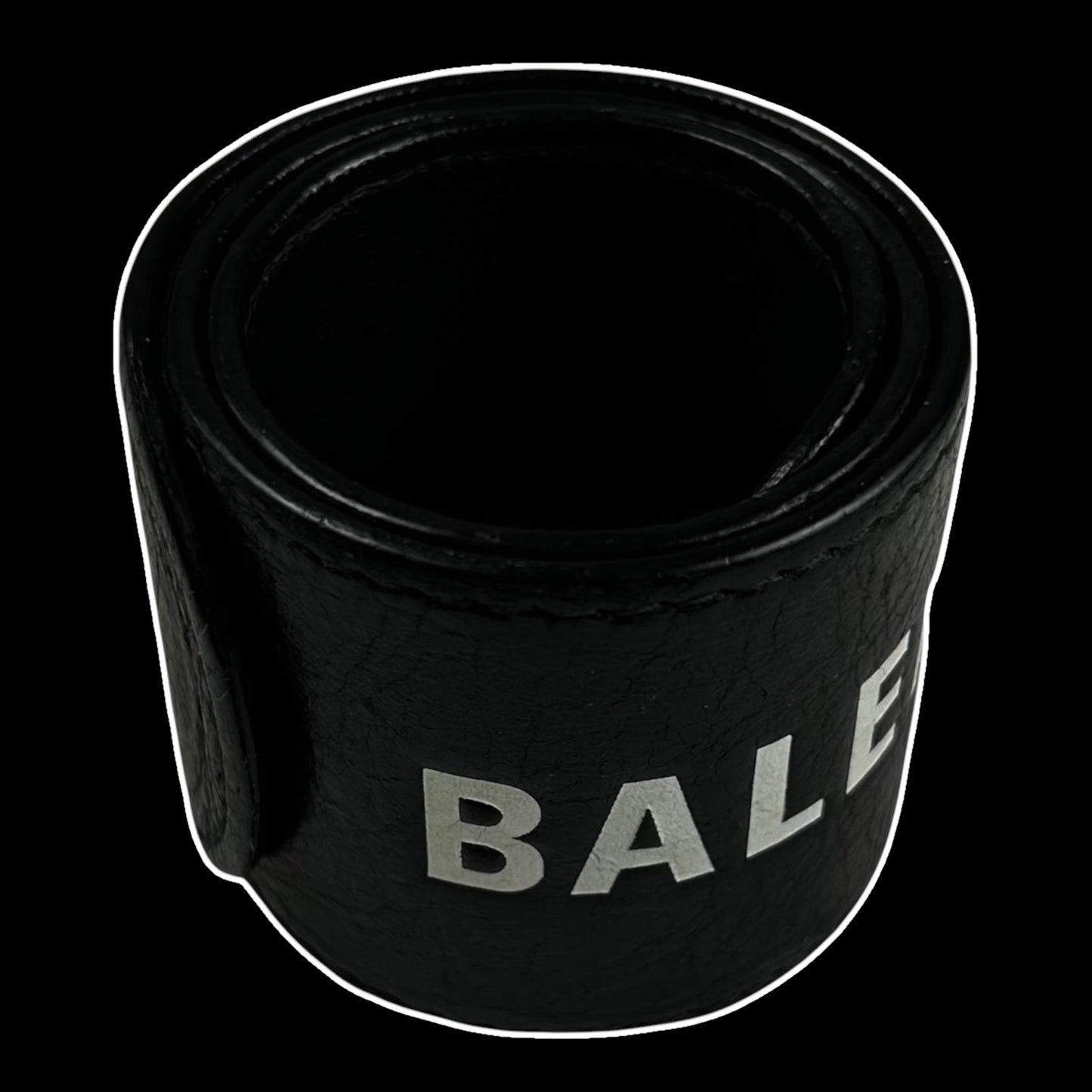 Balenciaga Black Snap Leather Cycle Bracelet