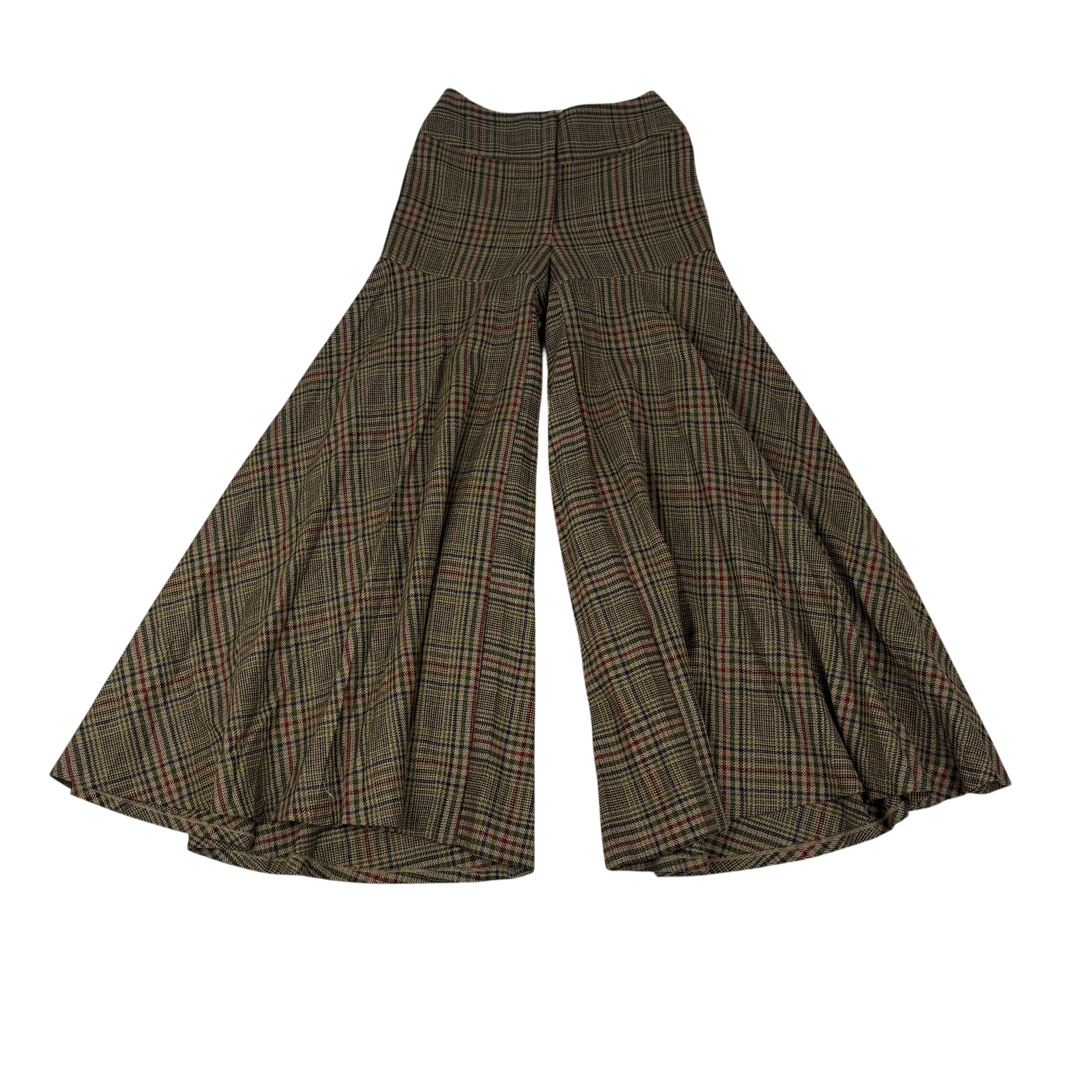 Dolce & Gabbana F/W2000 Wool Pleated Tartan Pants Brown (Size 40)