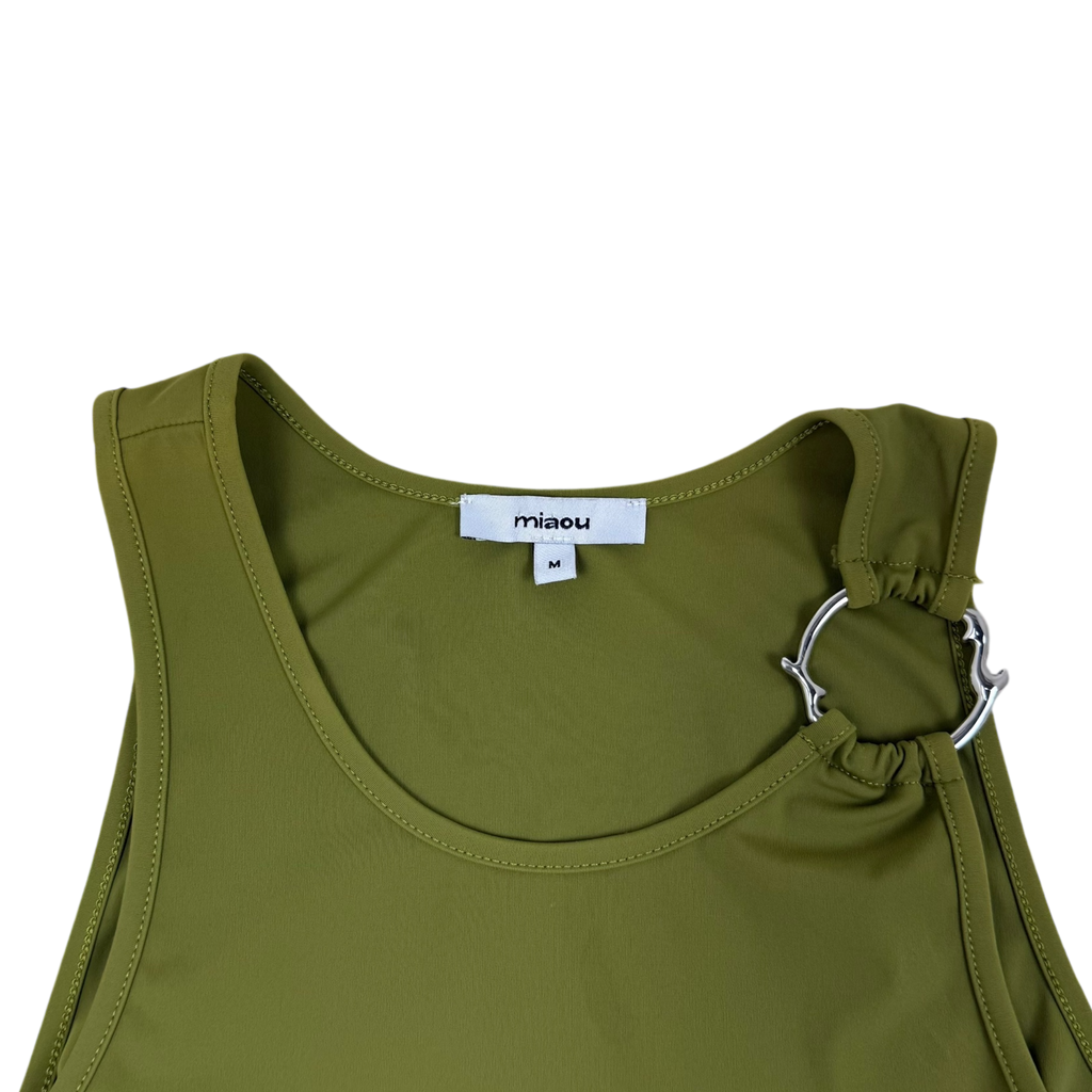 Miaou Hannah Jewett Edition Bobbi Tank Top Green (Size M Womens)