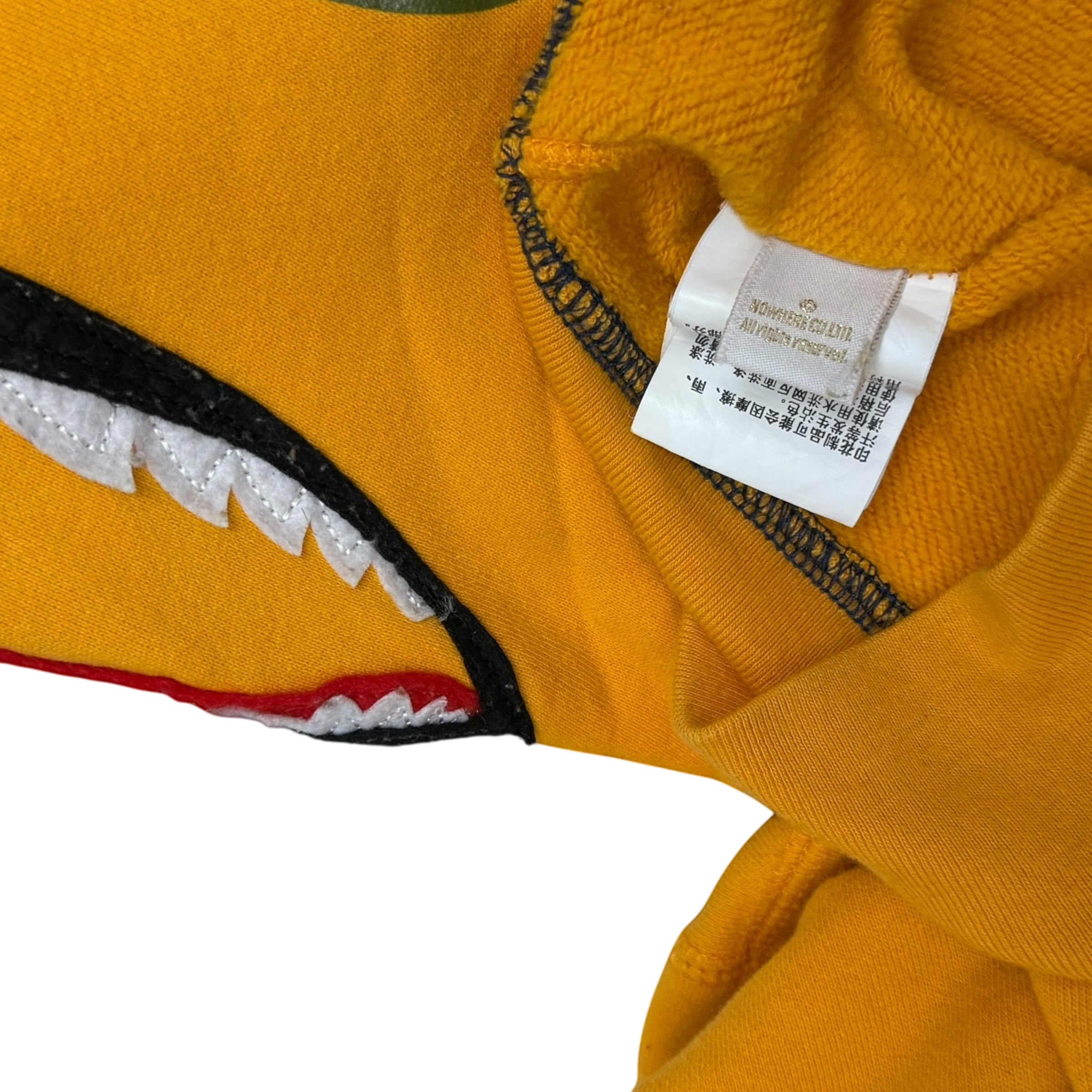 BAPE (A Bathing Ape) Tiger Shark Zip-Up Hoodie Yellow/Blue (Size M)