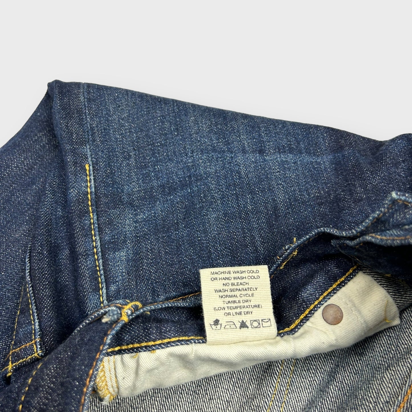 Vintage Evisu Gold Daicock Pocket Logo Selvedge Denim Jeans (Fits 32")