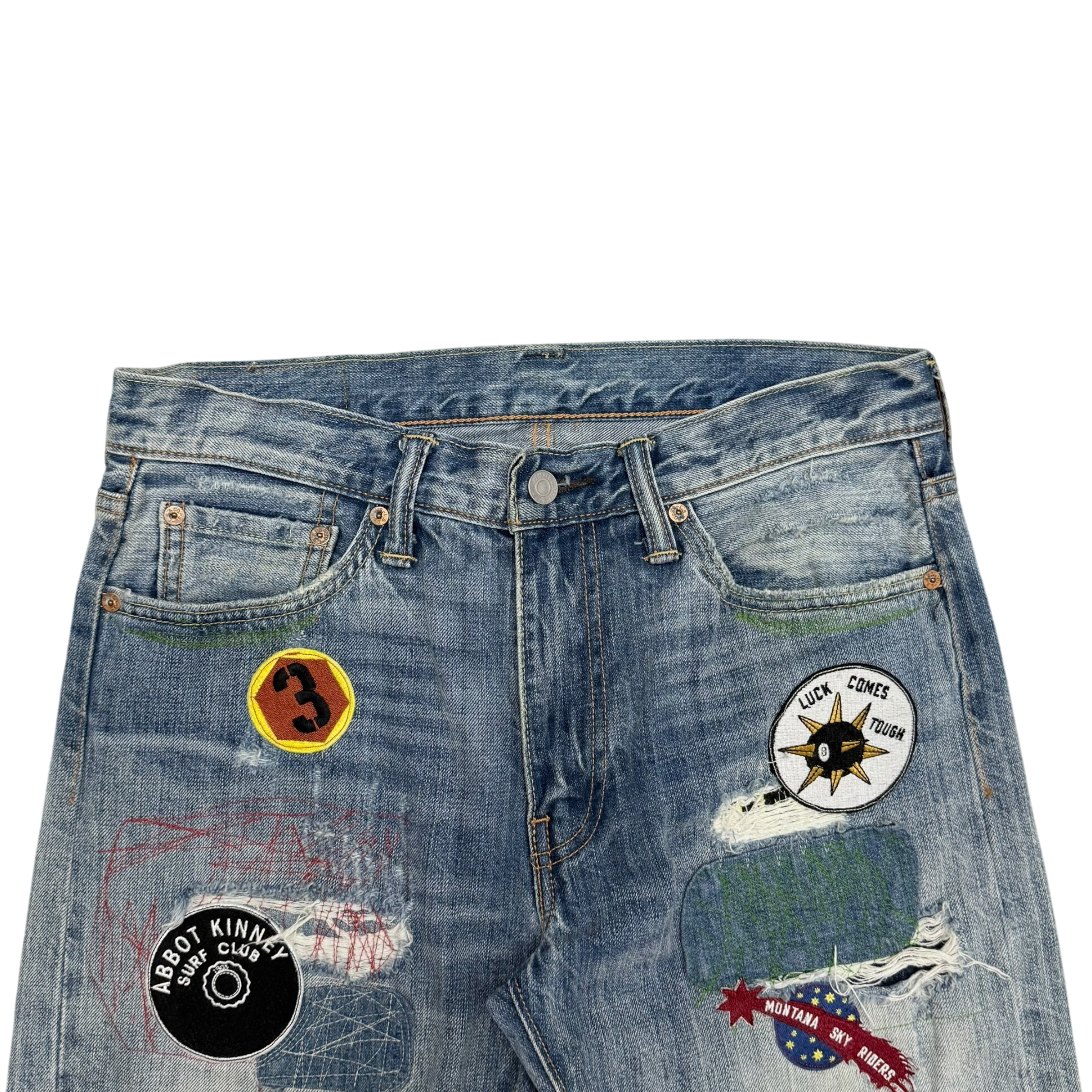 Levi’s 513 Custom Patchwork Jeans (Size 31”)