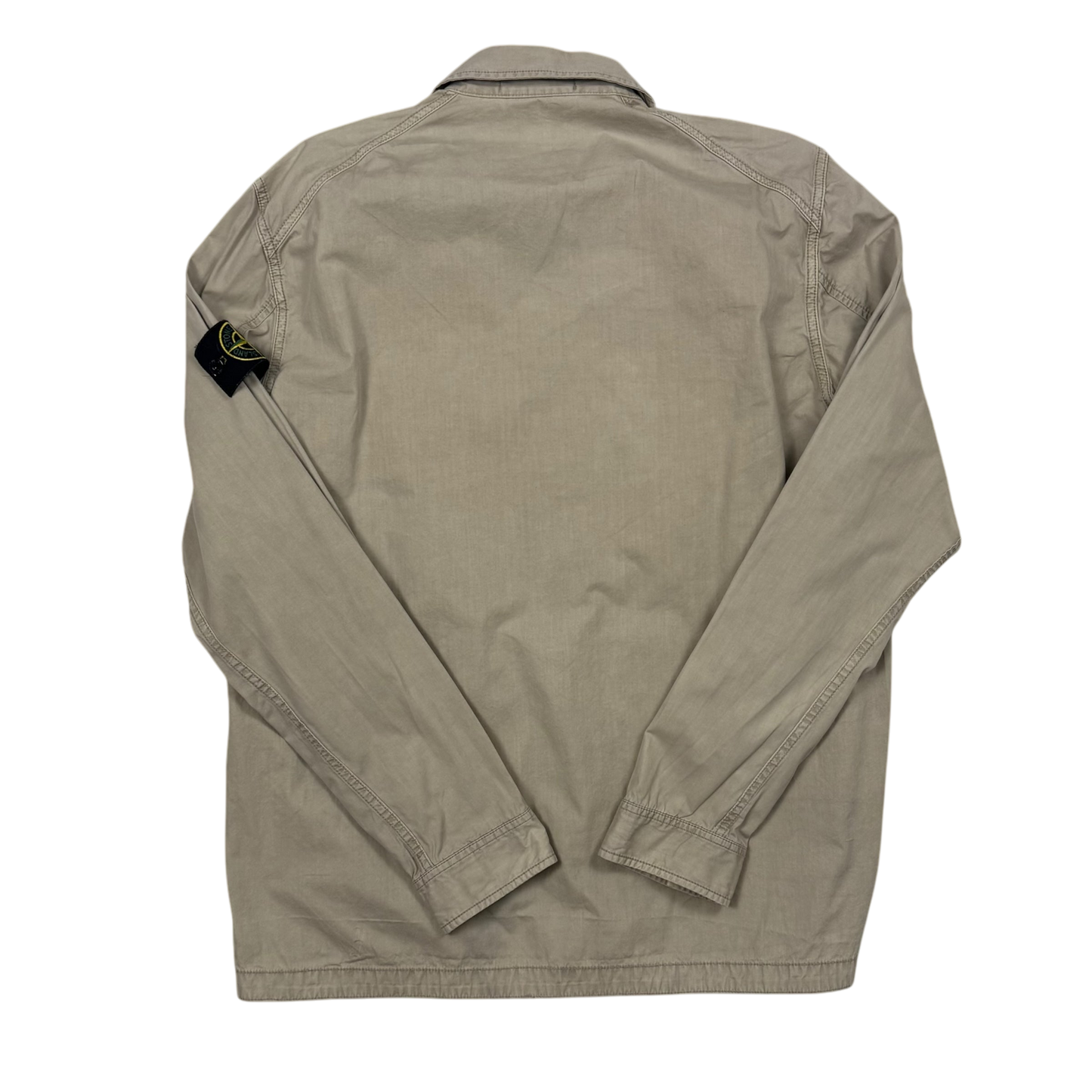 Stone Island Zip Up Overshirt Beige (Size XL)