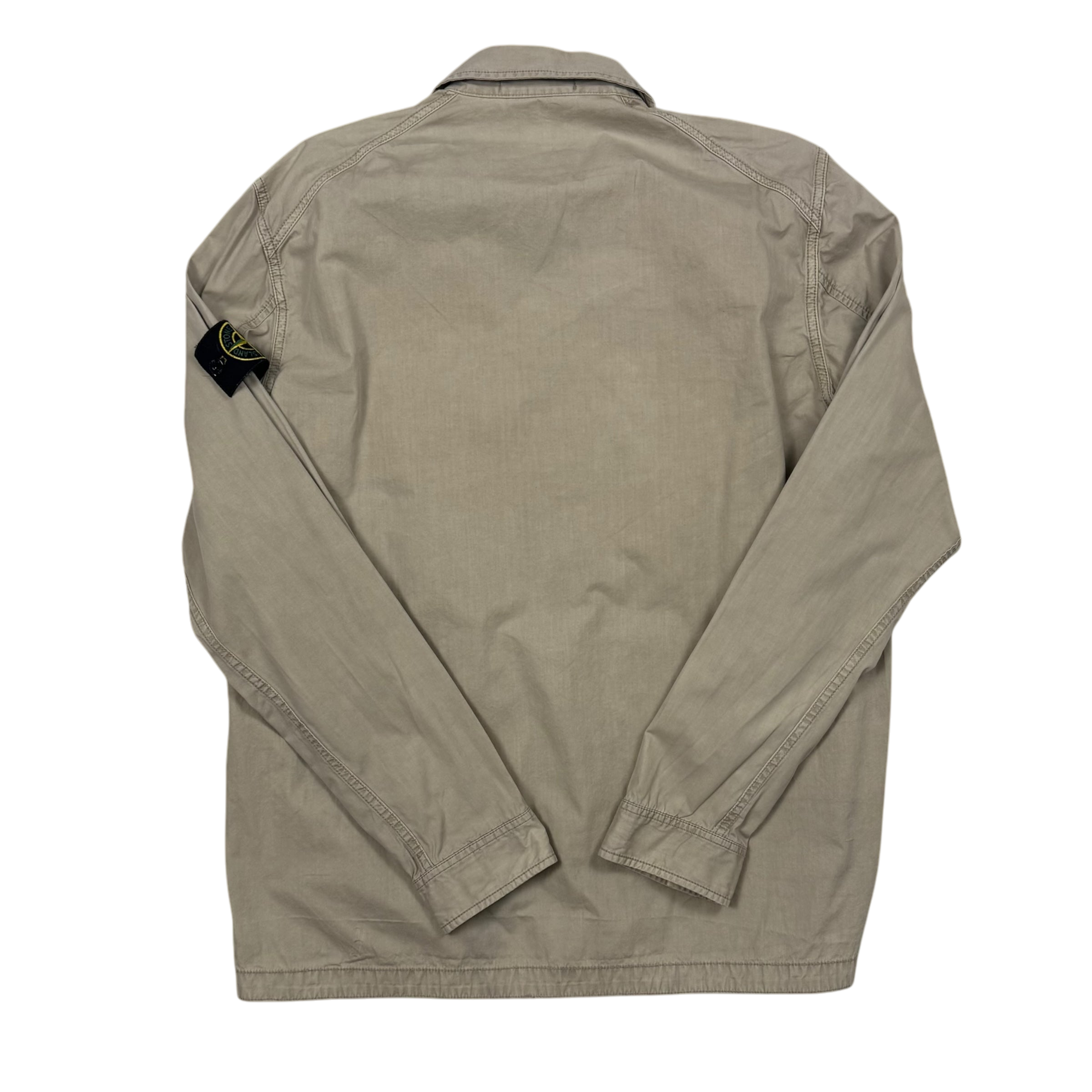 Stone Island Zip Up Overshirt Beige (Size XL)