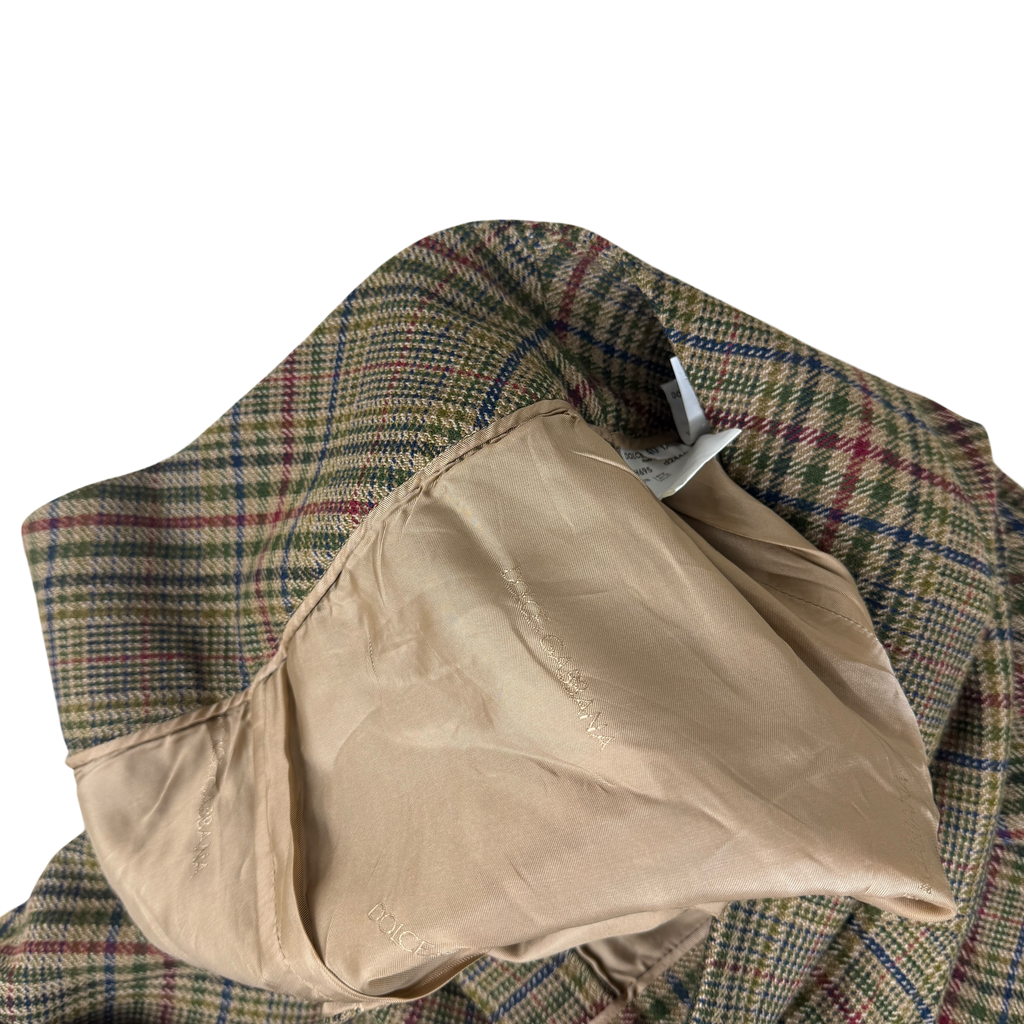 Dolce & Gabbana F/W2000 Wool Pleated Tartan Pants Brown (Size 40)