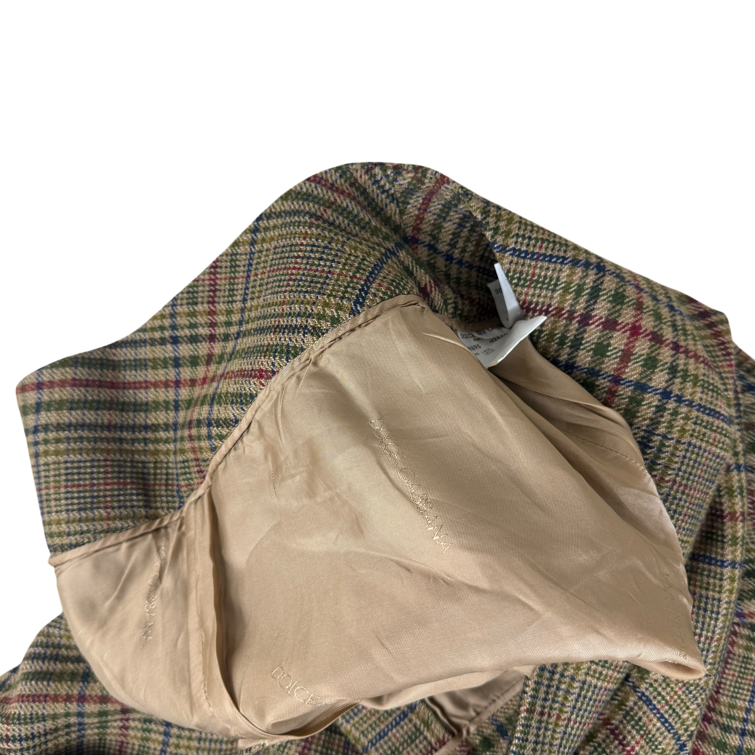 Dolce & Gabbana F/W2000 Wool Pleated Tartan Pants Brown (Size 40)
